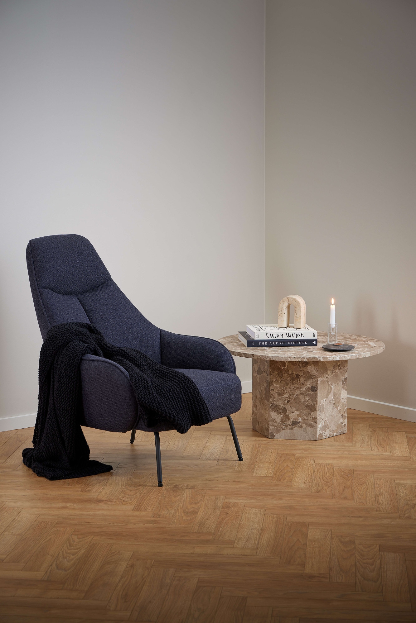 ACTONA GROUP Couchtisch »Naxos« Rund Couchtisch, matt Latte lackiert Marmor, Ø80x42cm