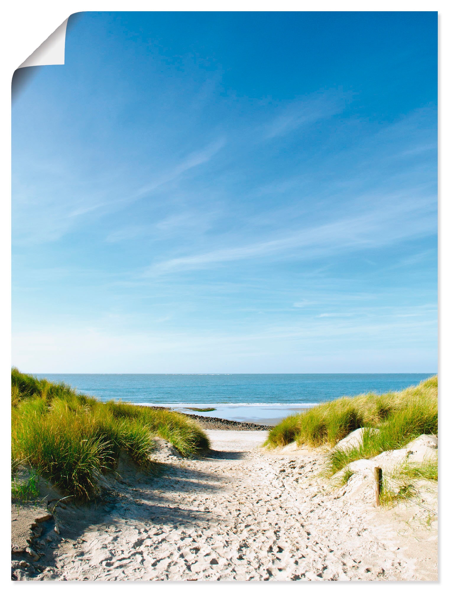 Image of Artland Poster "Strand mit Sanddünen und Weg zur See" Strand 1 Stk. tlg. ohne Rahmen