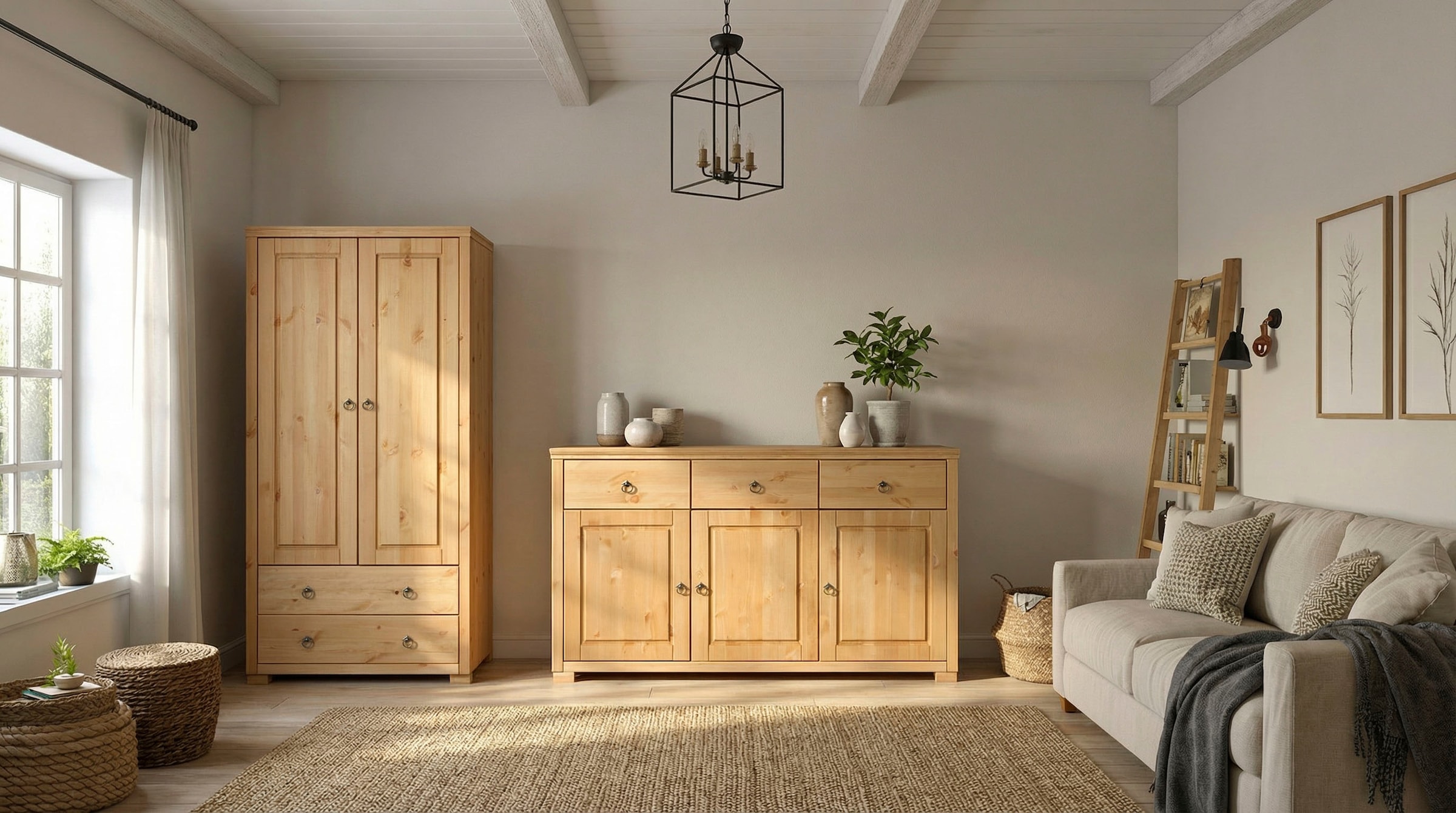 GOODproduct Sideboard »Gotland« Kommode, Breite 147 cm, aus massiver Kiefer, FSC®