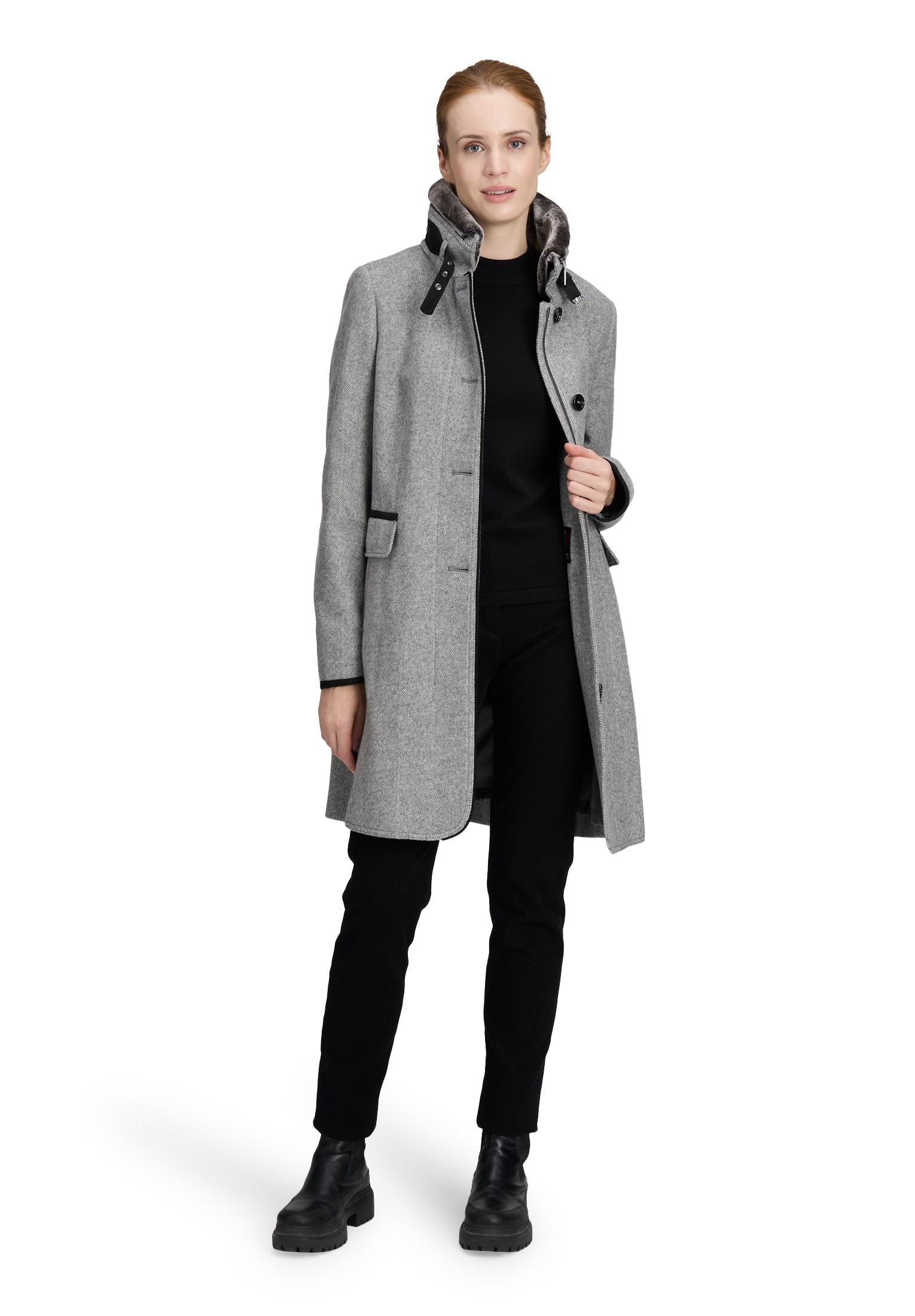 Gil Bret Manteau en laine mit Wolle, Stehkragen und Knopfleiste