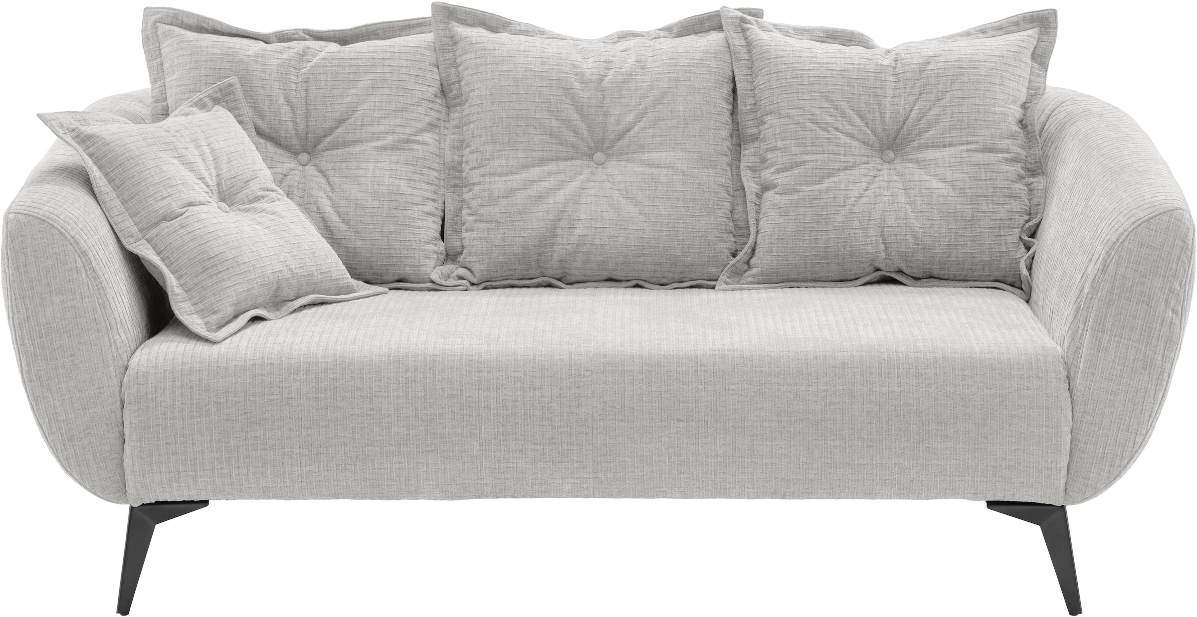 Home affaire 2,5-Sitzer »Baggio, Breite 196 cm zeitlos & elegant, bequem« schwarze Metallfüsse