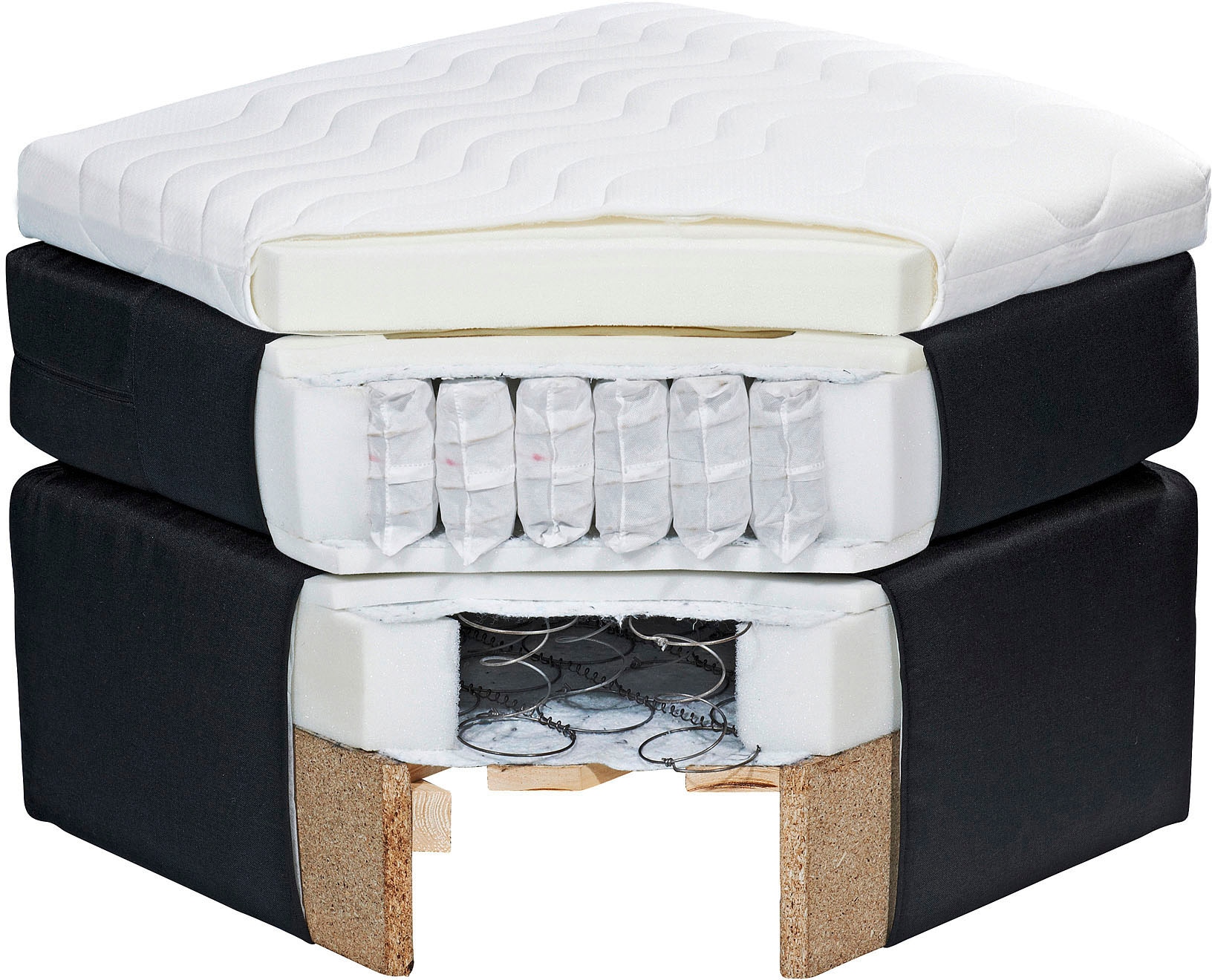 ED EXCITING DESIGN Boxspringbett »Mendoza« inkl. Bettkasten, erhältlich in den Breiten 160cm & 180cm