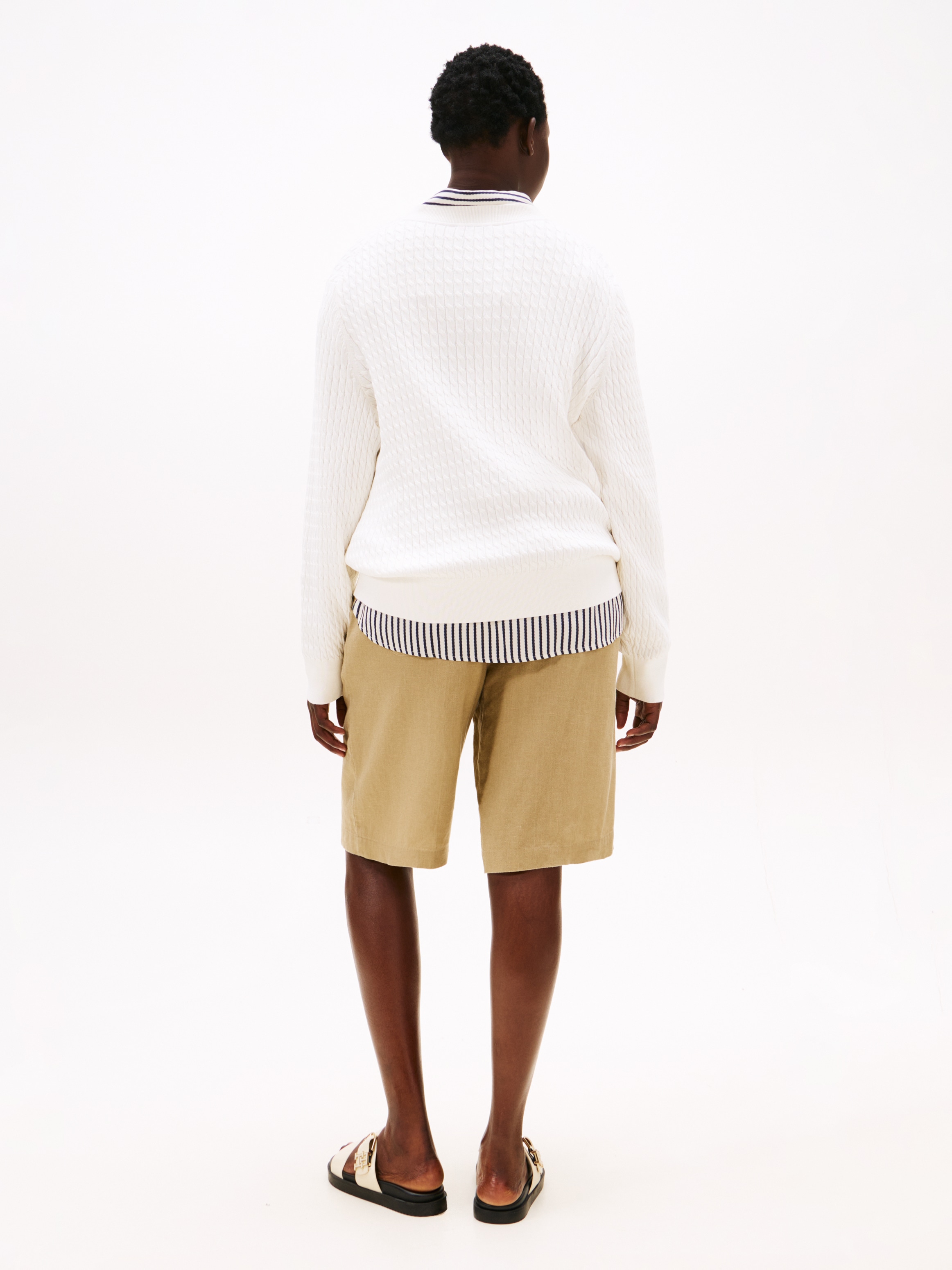 Tommy Hilfiger Curve Strickpullover »CRV CO CABLE FINE GG C-NK LS SWT«, in grossen Grössen, mit Zopfmuster