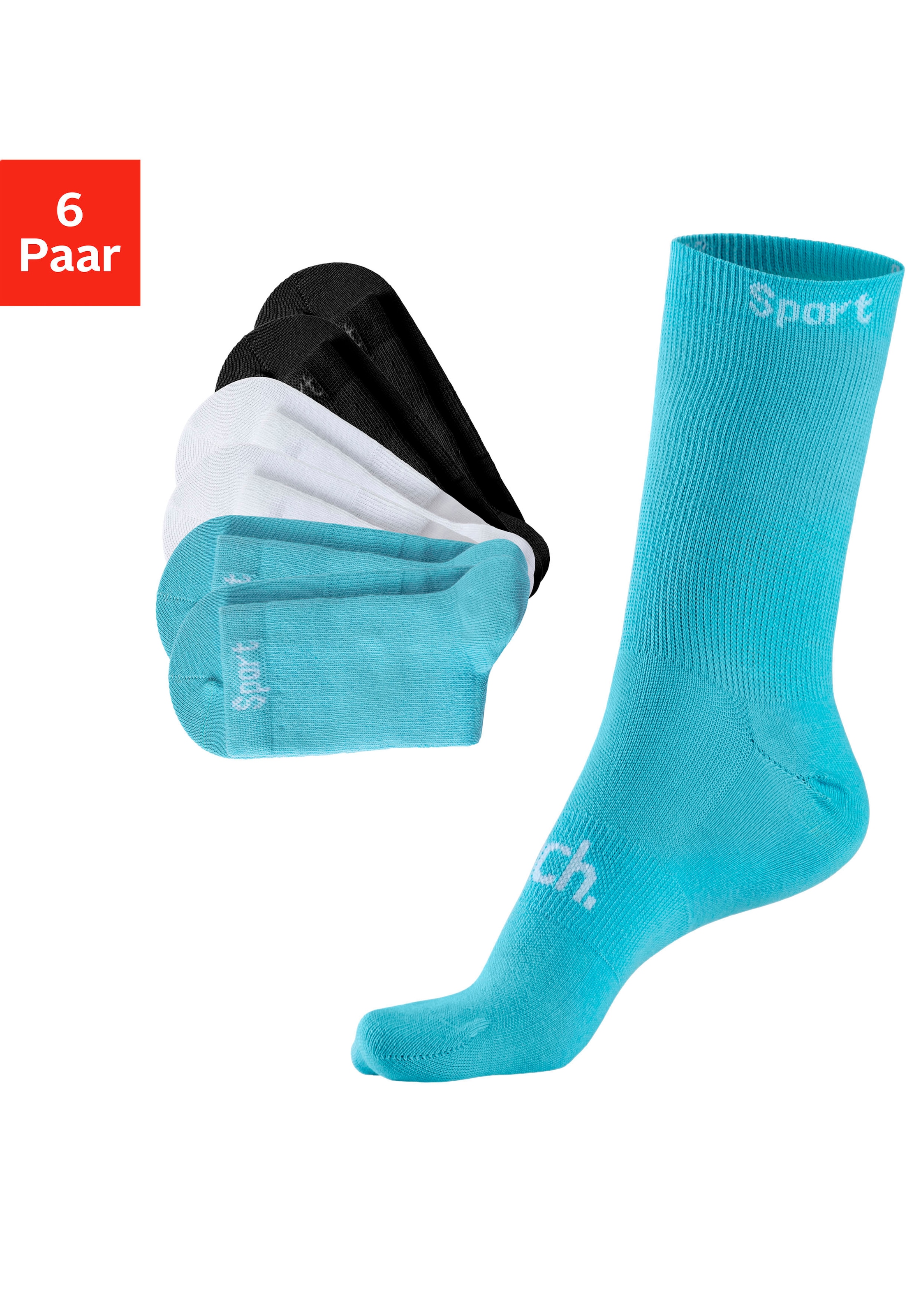 Image of Bench. Sportsocken Packung, 6 Stk. tlg. mit antibakterieller Feuchtigkeitsregulierung