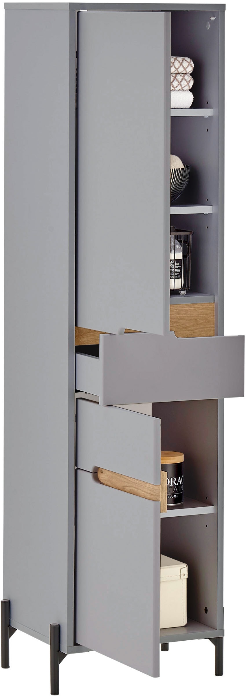 BASIC by Balculina Armoire haute »Avanto 40x155x35 cm« 1 cuis tlg. largeur 40 cm, fermeture douce pour portes, FSC-Mix 70%