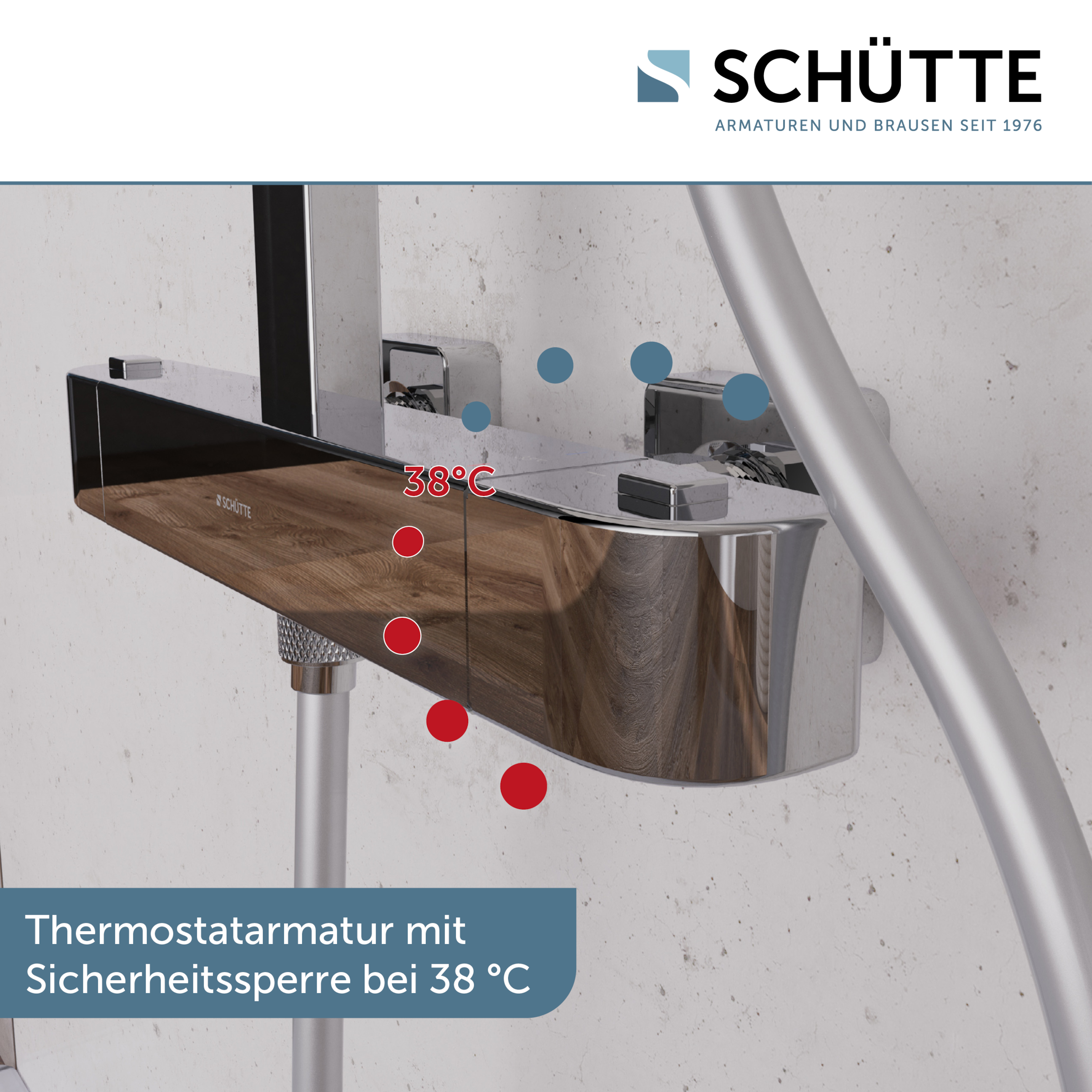 Schütte Duschsystem »GRAN CANARIA« Komplett-Set,  Regendusche 30x20 cm, Umsteller, Antikalk, 3 Strahlarten, Thermostat
