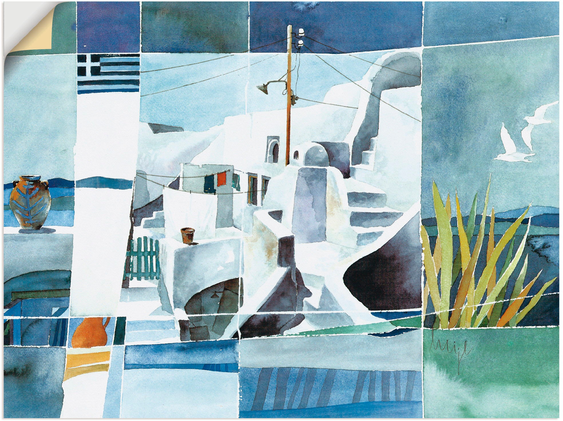 Image of Artland Wandbild »Griechenland«, Europa, (1 St.), in vielen Grössen & Produktarten -Leinwandbild, Poster, Wandaufkleber / Wandtattoo auch für Badezimmer geeignet bei Ackermann Versand Schweiz