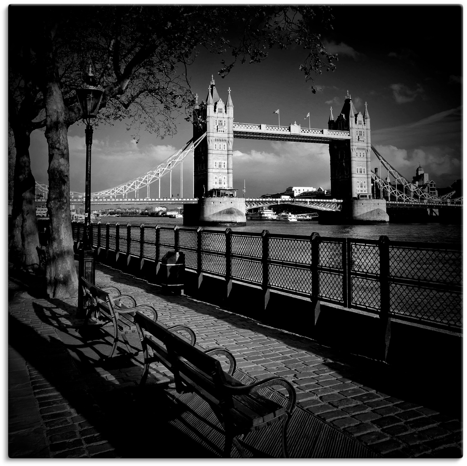 Image of Artland Wandbild »London Am Ufer der Themse«, Grossbritannien, (1 St.), in vielen Grössen & Produktarten - Alubild / Outdoorbild für den Aussenbereich, Leinwandbild, Poster, Wandaufkleber / Wandtattoo auch für Badezimmer geeignet bei Ackermann Versand Sch