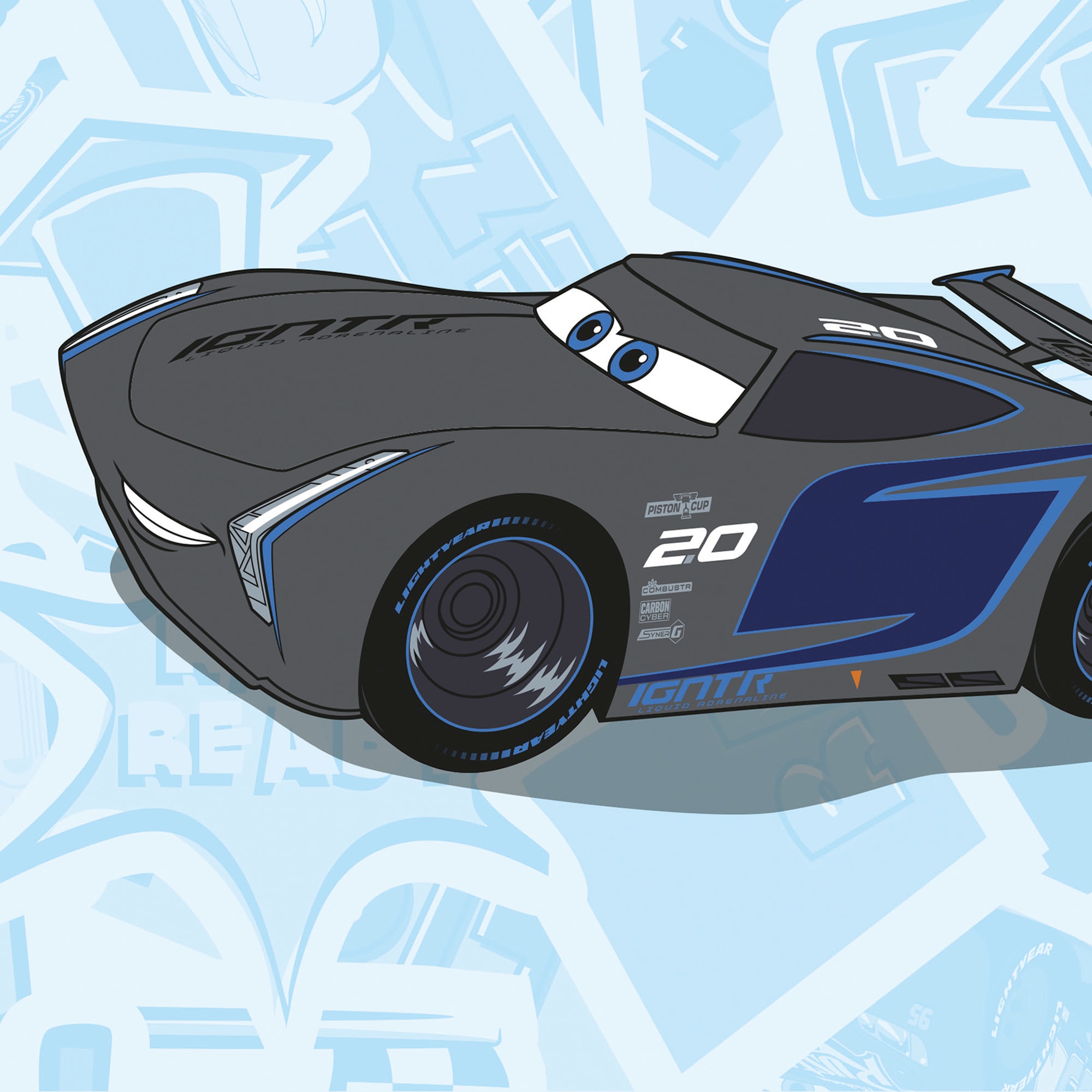 Komar Vliestapete »Cars Let's Race« bedruckt glatt Rolle mit 53 x 1005 cm