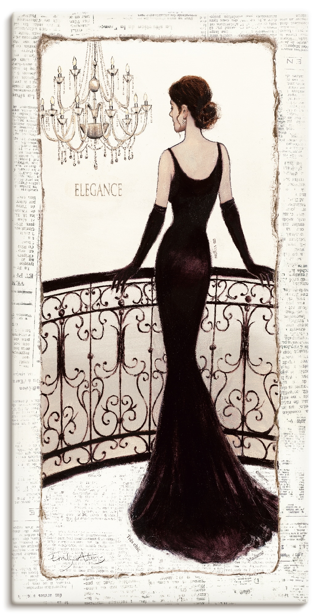 Image of Artland Wandbild "Die schöne in Schwarz" Frau 1 Stk. tlg. als Leinwandbild, Poster in verschied. Grössen