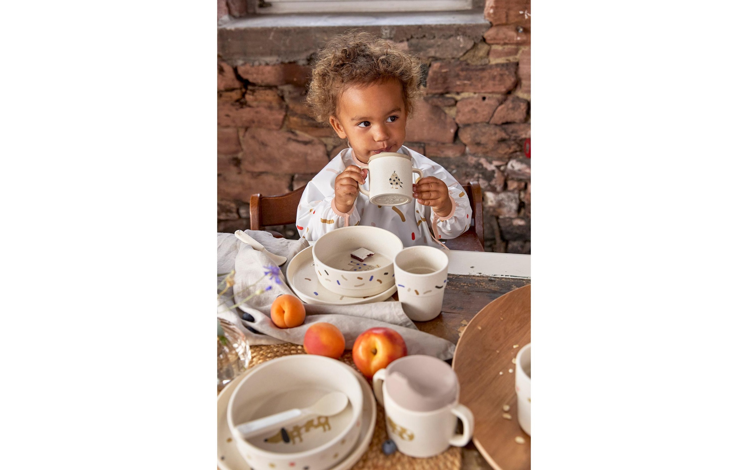 LÄSSIG Lätzchen »2er Set Little Mateys Spicy Orange 80 x 36 cm«, (2x Armel-Latzchen)
