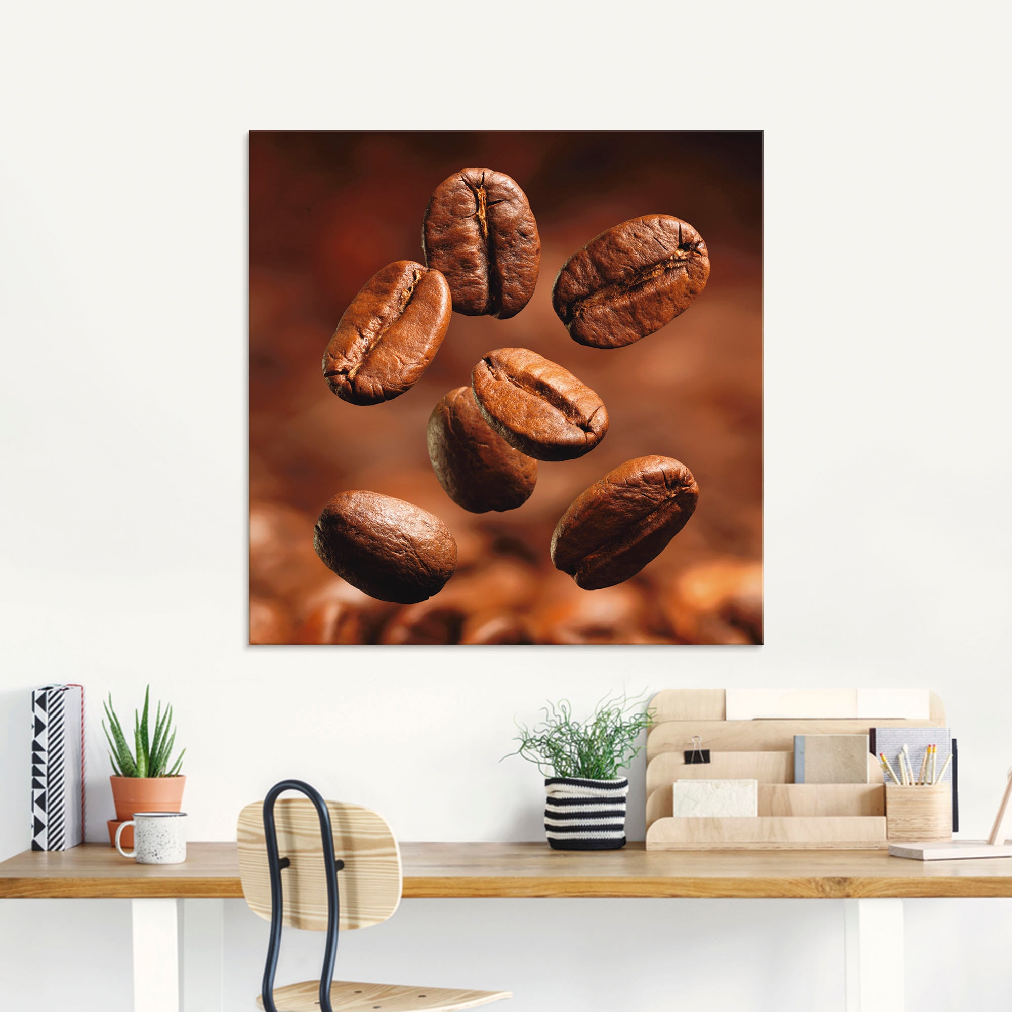 Artland Glasbild »Nahaufnahme von Kaffeebohnen«, Getränke, (1 St.), in verschiedenen Grössen