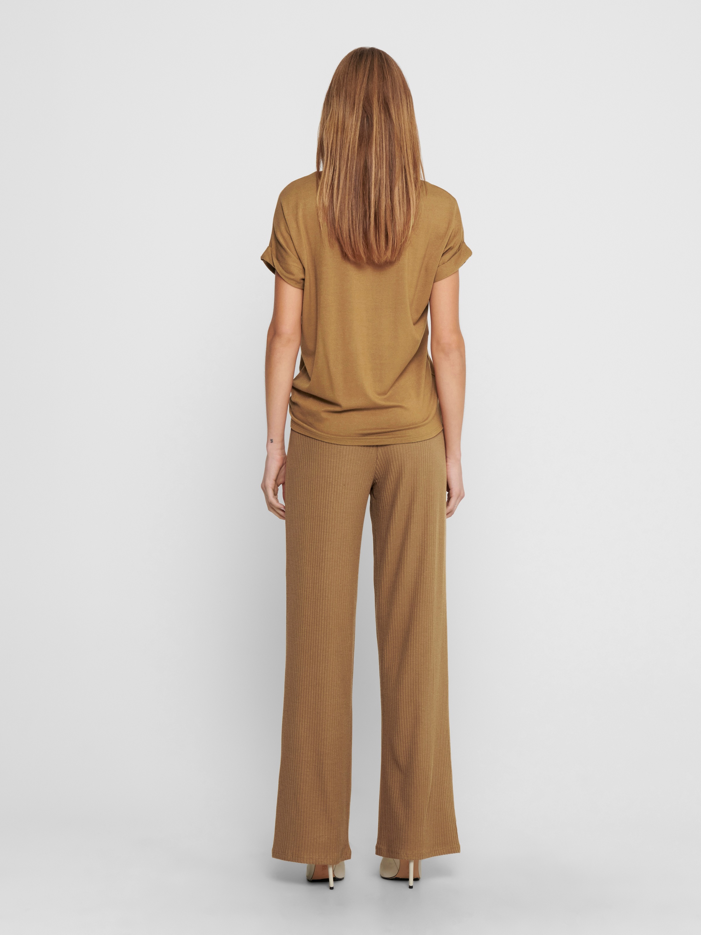 ONLY T-shirt »ONLMOSTER – Kurzarmshirt mit Aufschlag und klassischem Look« unifarben, casual, regular fit, Viskosemischung, Rundhals