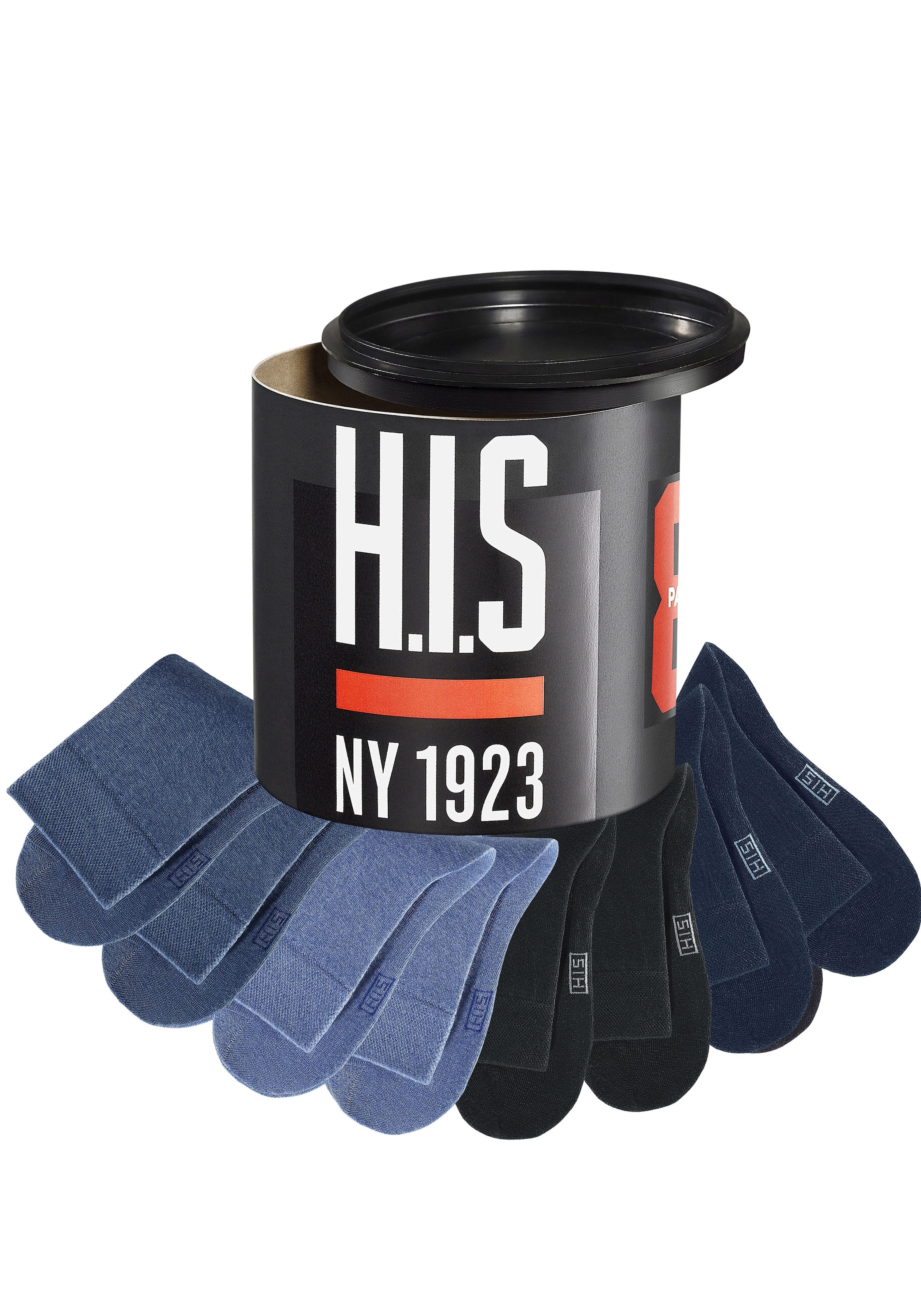 H.I.S Socken, (Dose, 8 Paar), in der Geschenkdose