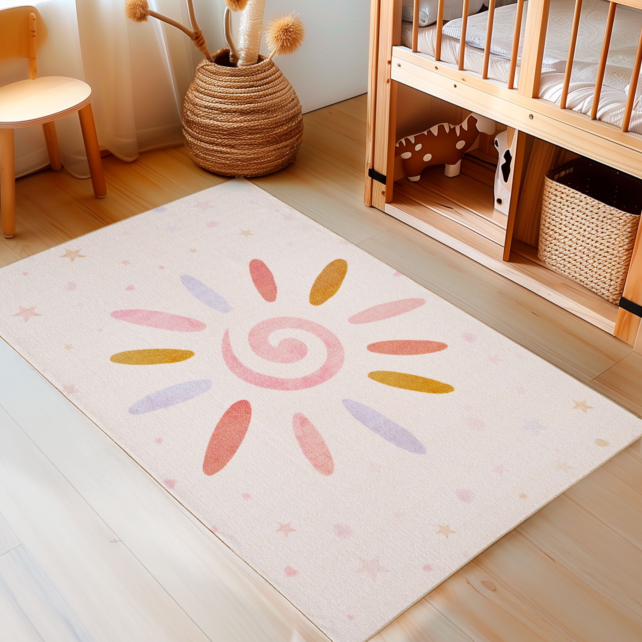 Image of Ayyildiz Teppiche Kinderteppich "PLAY 2021" rechteckig 8 mm Höhe rutschhemmend, Motiv Sonne, Kurzflor