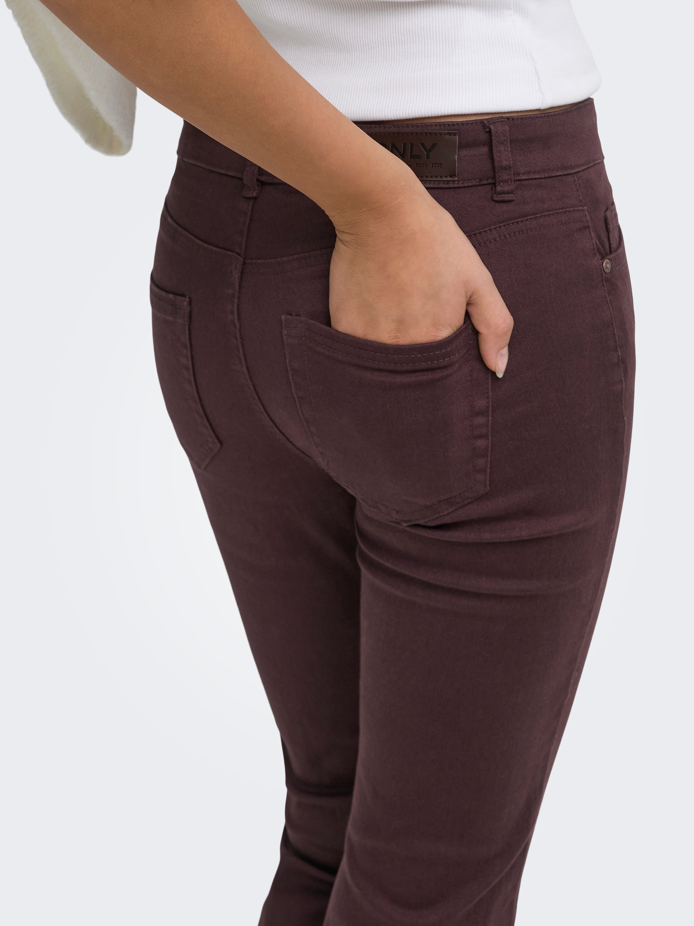 ONLY Bootcuthose »ONLBLUSH MID FLARED COLOUR PANT PNT NOOS«  Baumwollmischung, bootcut fit