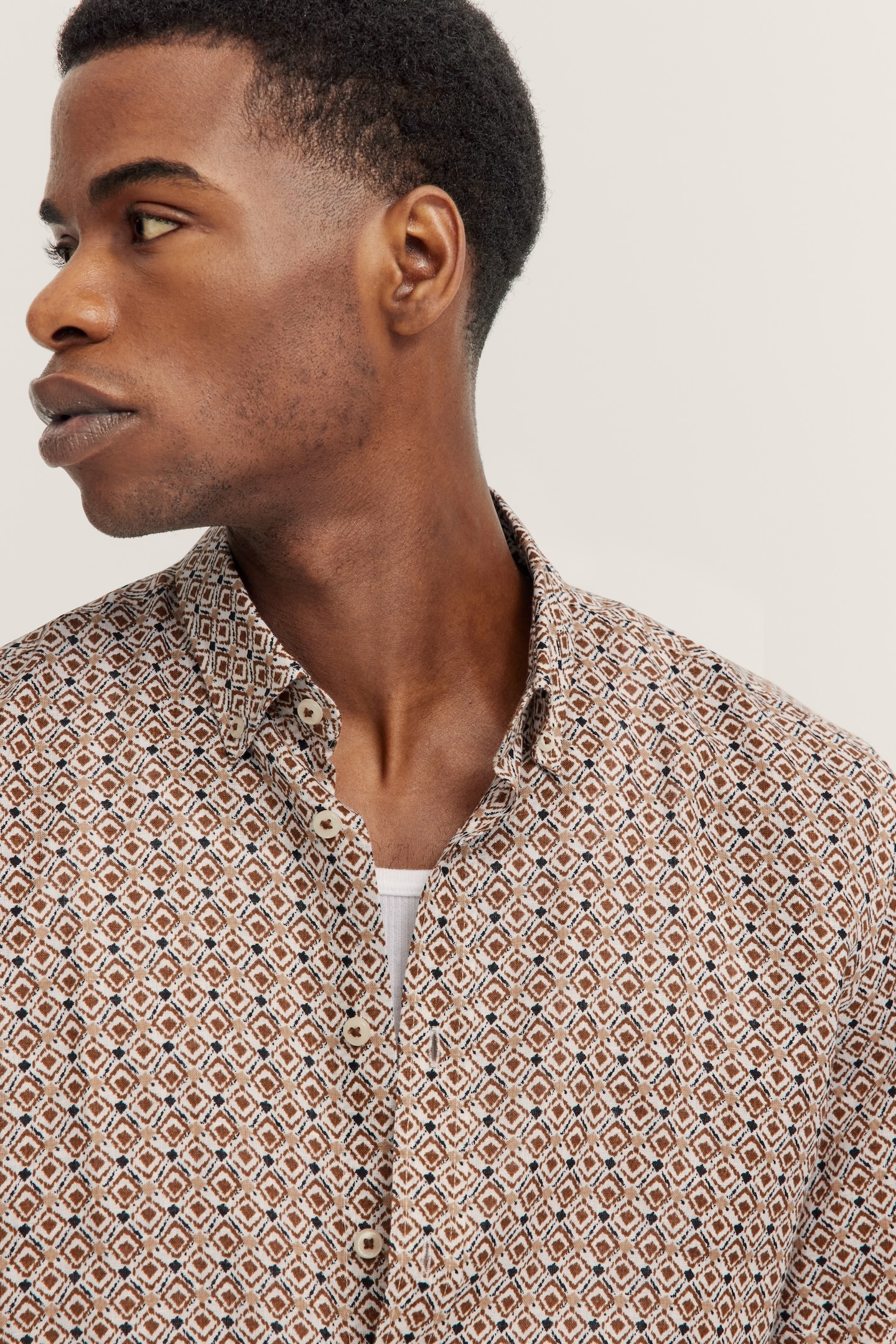 bugatti Chemise à manches courtes aus Leinen