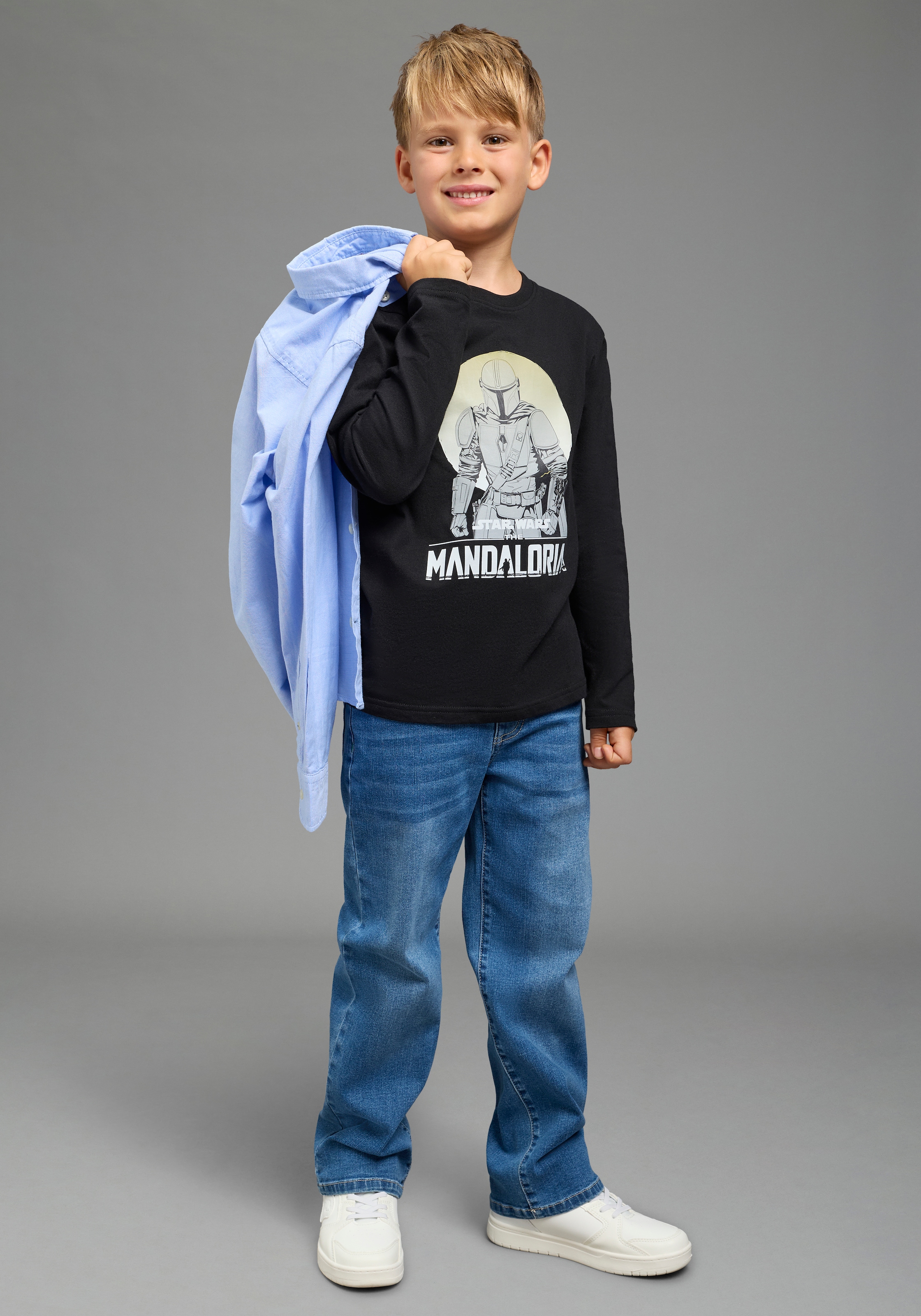 KIDSWORLD Langarmshirt »STAR WARS: MANDALORIAN Shirt, Disney« Disney-Shirt, Basic-Passform, Langarm, modischer Stil