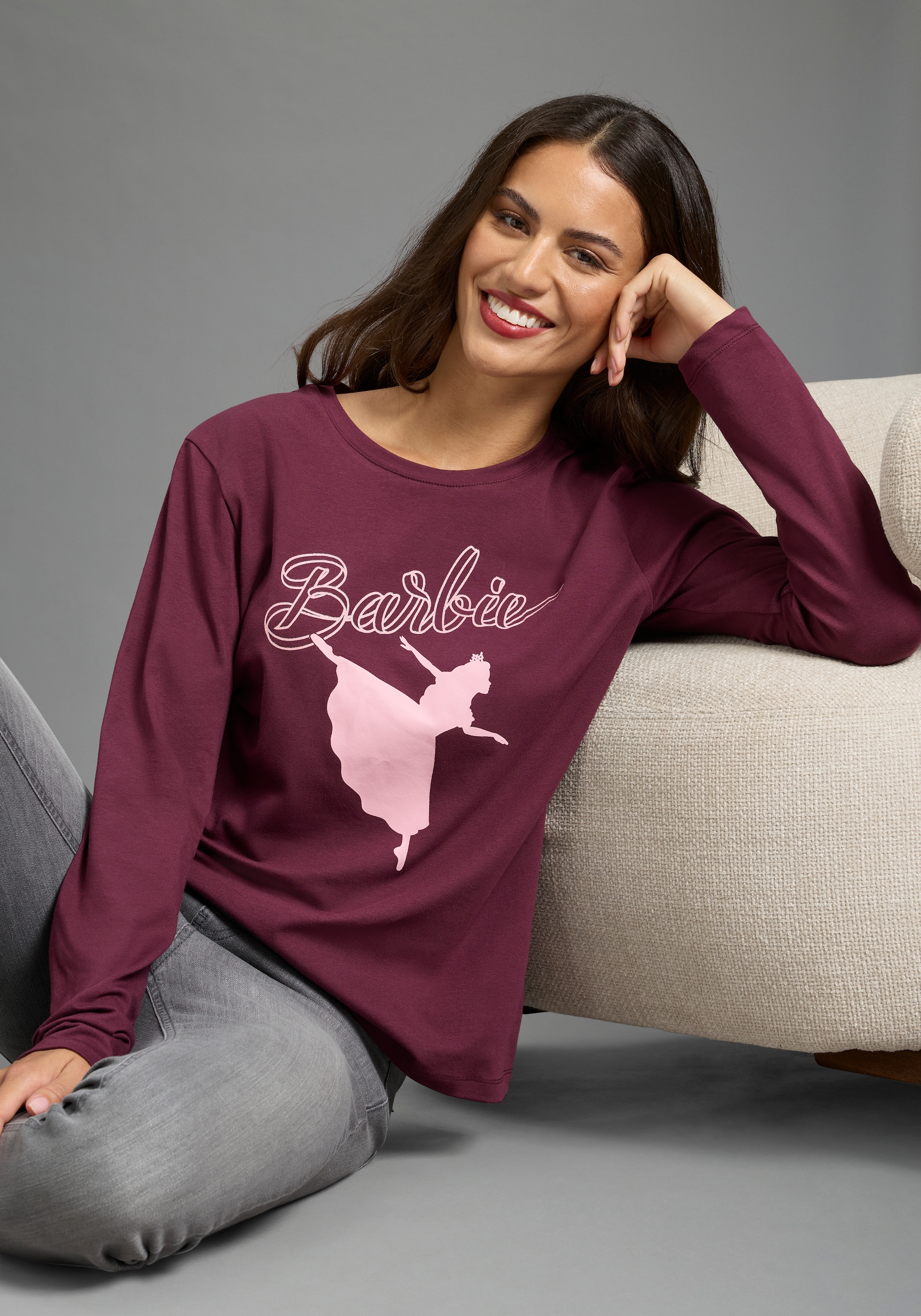 Laura Scott Langarmshirt »BARBIE Glitzerdruck Shirt, Mama&Me Style, Mattel« BARBIE Nussknacker Style, Mama&Me Shirt