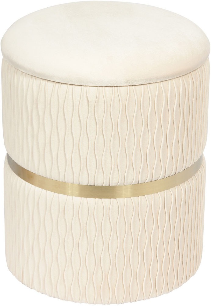 Kayoom Polsterhocker »Hocker Zora 425 2er-Set, Praktischer und versteckter Stauraum«, (Set, 2 St.), 2er-Set mit Stauraum, ineinander stapelbar, goldfarbenener Ring
