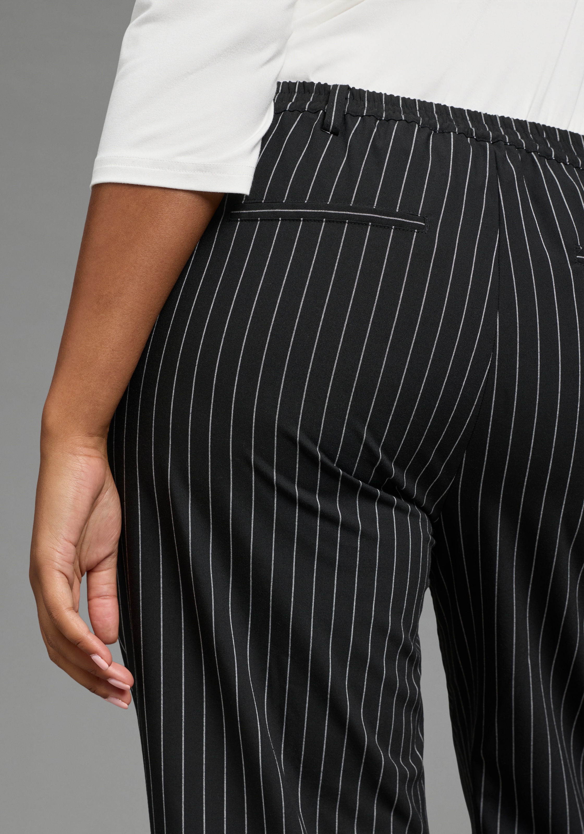 Laura Scott CURVE Pantalon à enfiler »Grosse Grössen«  avec ceinture élastique, coupe ajustée