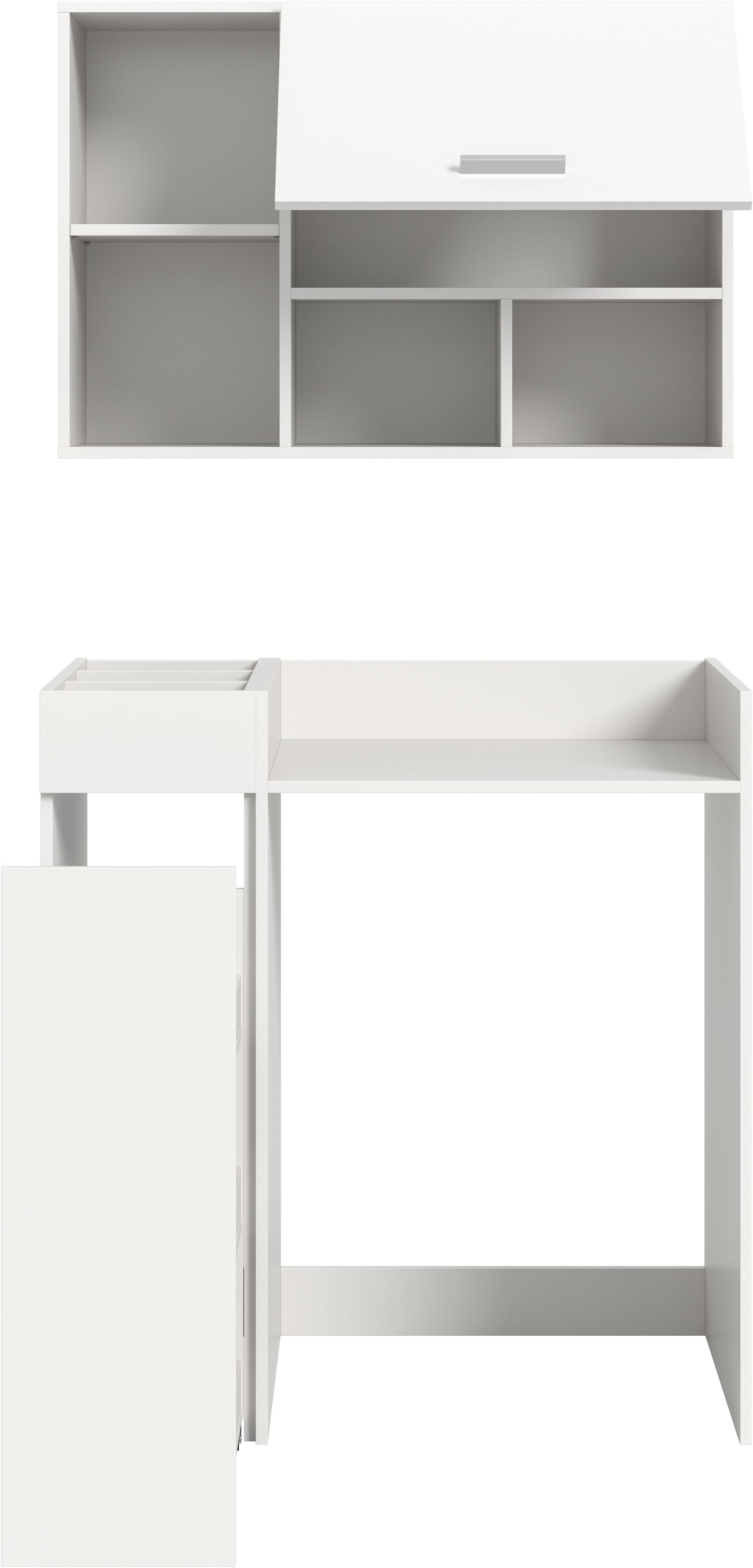 welltime Ensemble de meubles de salle de bain »FALAS, TOPSELLER!, 3-teilig, Hauswirtschaftsraum Set, Breite 95 cm« Set, bestehend aus: Waschmaschinenumbauschrank, Standregal & Hängeschrank, 3 cuis tlg.