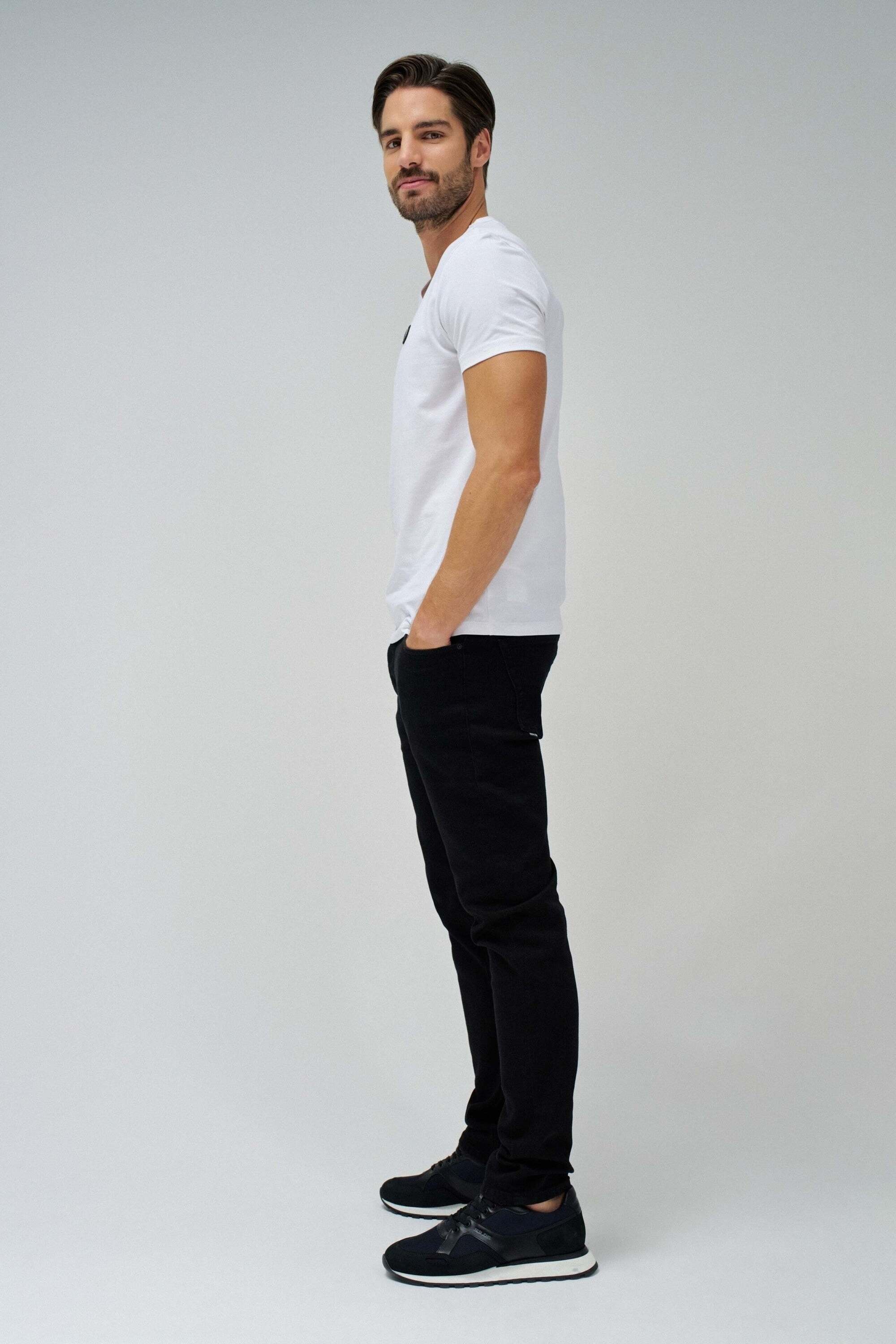Salsa T-Shirt »Salsa Jeans T-Shirt Vneck Cotton Lycra T-Shirt Metal Badge«