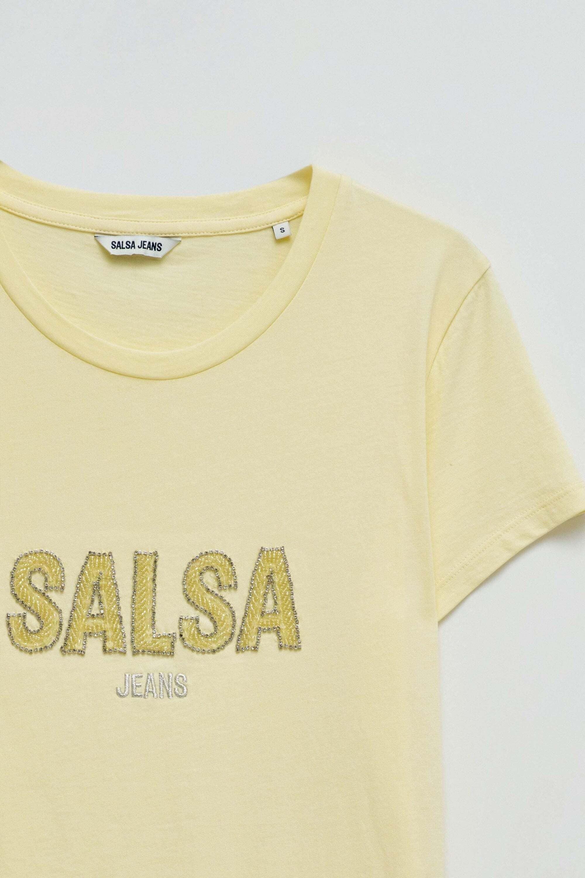 Salsa T-shirt »Salsa Jeans T-Shirt Institutional Beaded Branding«