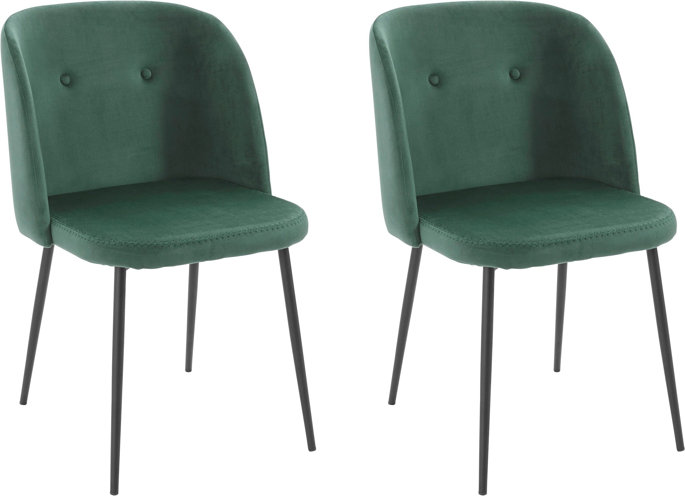 Image of Homexperts Esszimmerstuhl »Micky«, (Set), 2 St., Samtstoff, Bezug in Samtstoff mit zick-zack Naht bei Ackermann Versand Schweiz