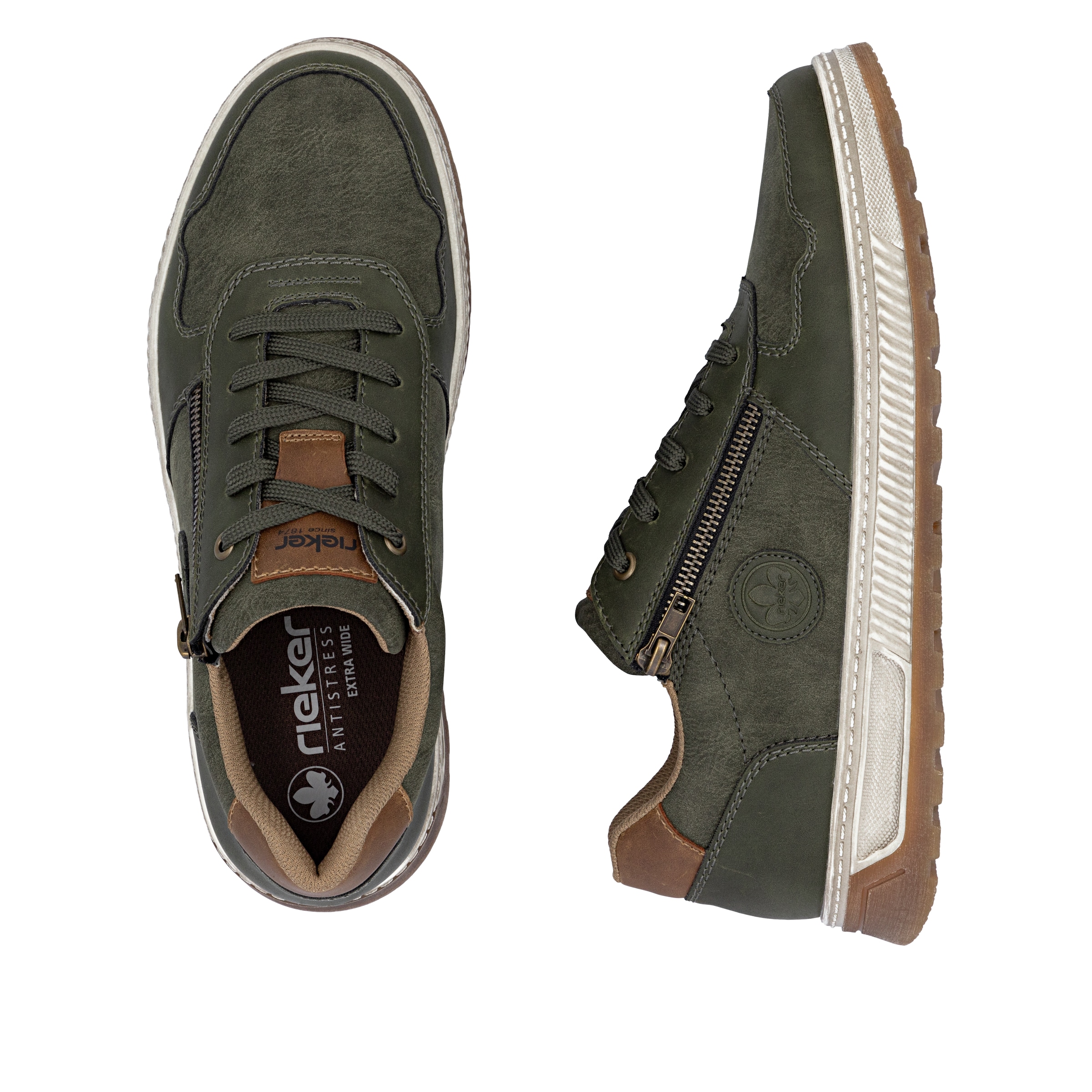 Rieker Sneaker  Freizeitschuh, Halbschuh, Schnürschuh mit Kontrastbesatz