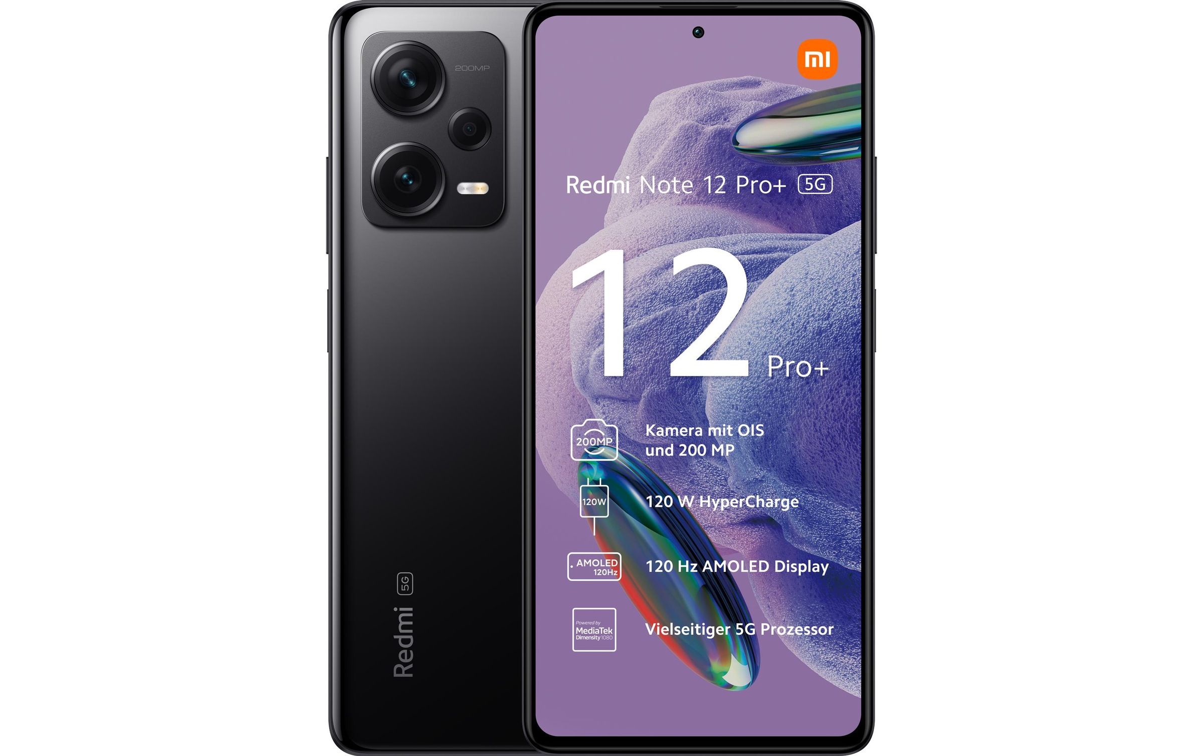 Xiaomi Smartphone »Xiaomi Redmi Note 12 PRO+ 5G 256GB black«, Schwarz