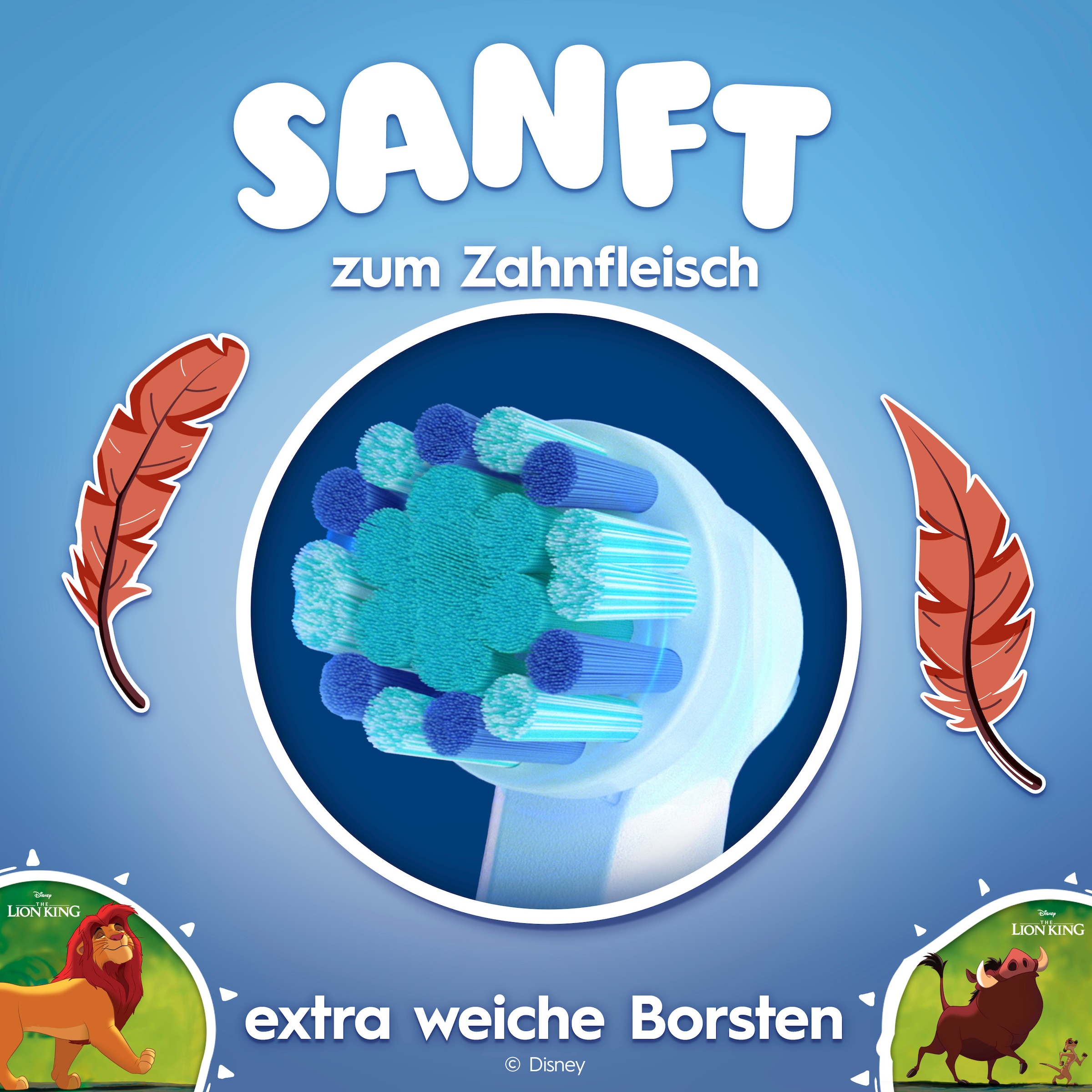 Oral-B Aufsteckbürsten »Pro Kids 3+ König der Löwen« Extra weiche Borsten, ab 3 Jahren