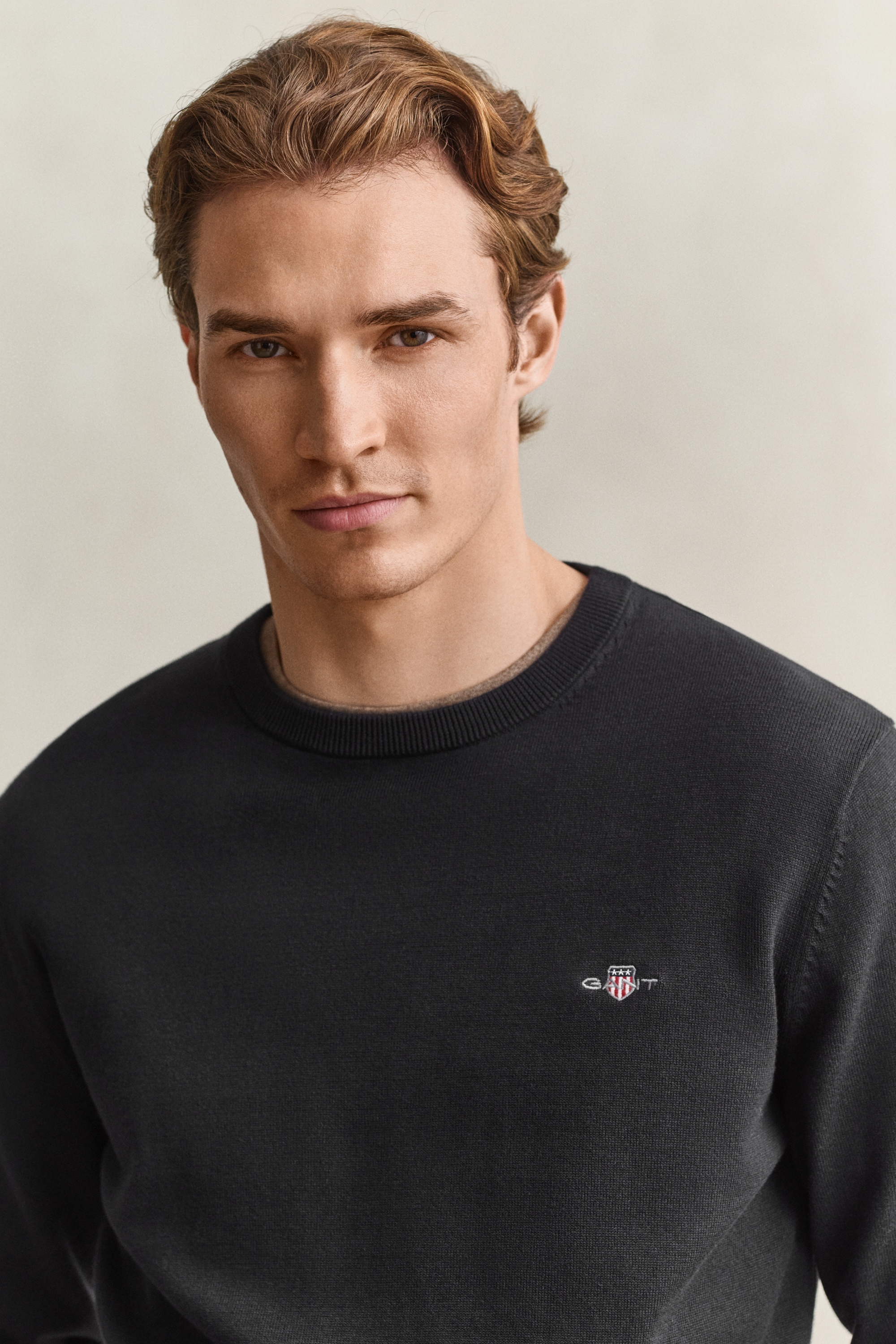 Gant Pull à col rond »CLASSIC COTTON« Coupe régulière avec col rond