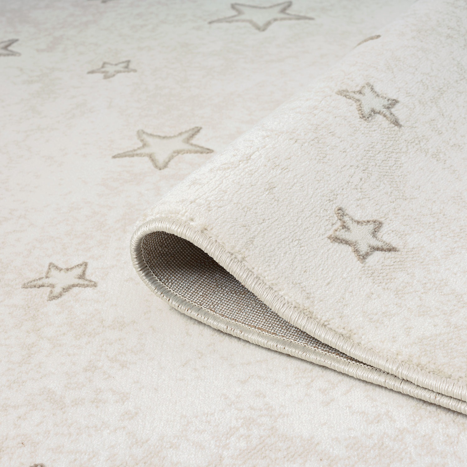 Carpet City Kinderteppich »MARA725«, rund, Kinderzimmer Teppich Sterne Beige Spielzimmer