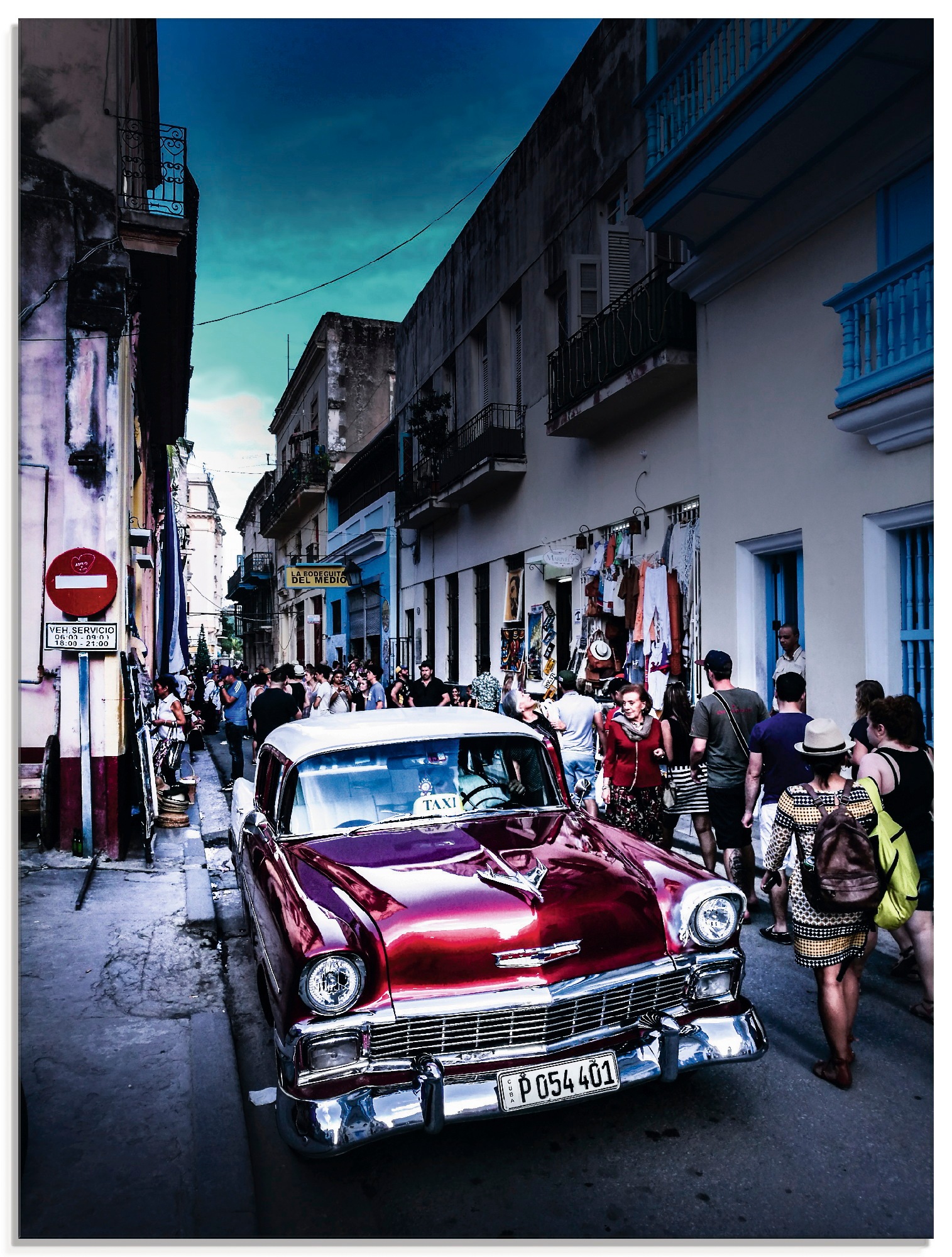 Image of Artland Glasbild "Leben in Havanna" Auto 1 Stk. tlg. in verschiedenen Grössen