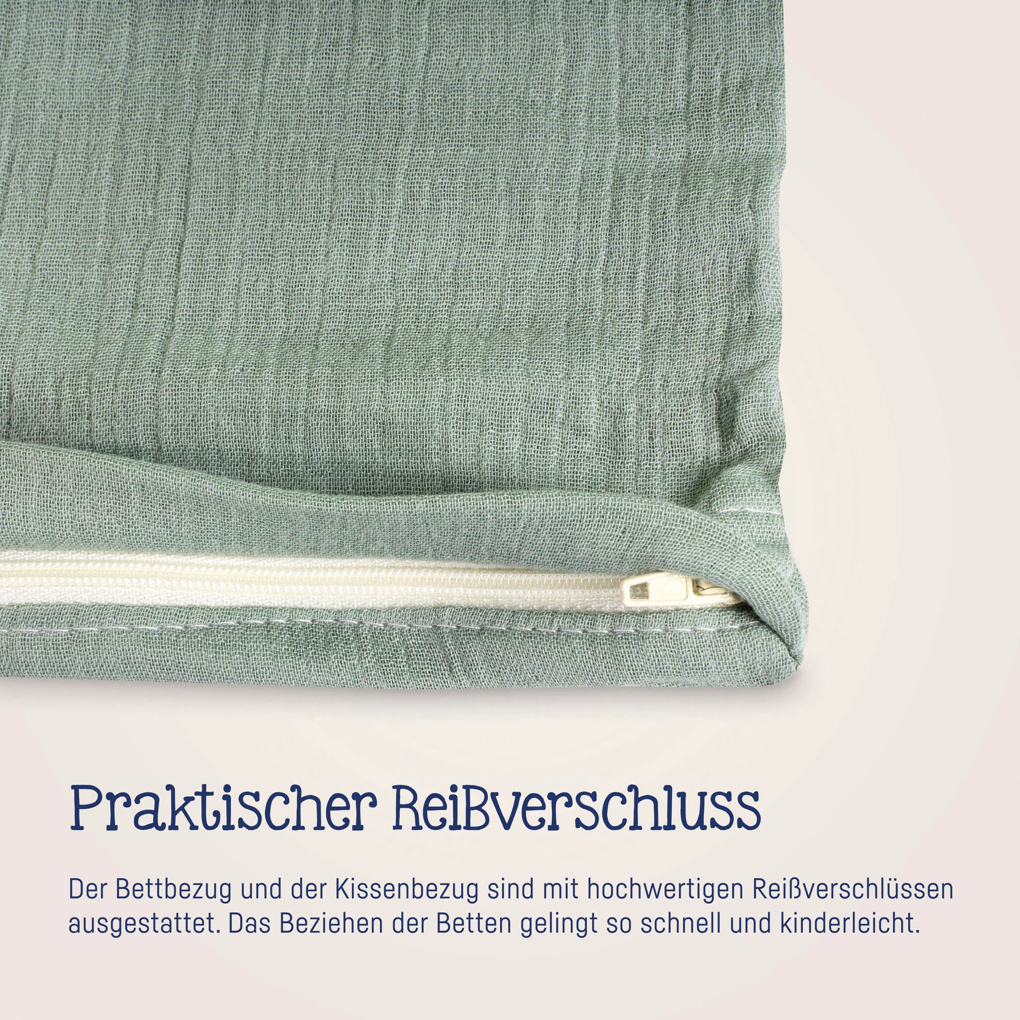 Julius Zöllner Kinderbettwäsche »Baby- und Kinderbettwäsche aus 100% Musselin«, erhältlich in den Grössen 80x80+35x40cm und 100x135+40x60cm