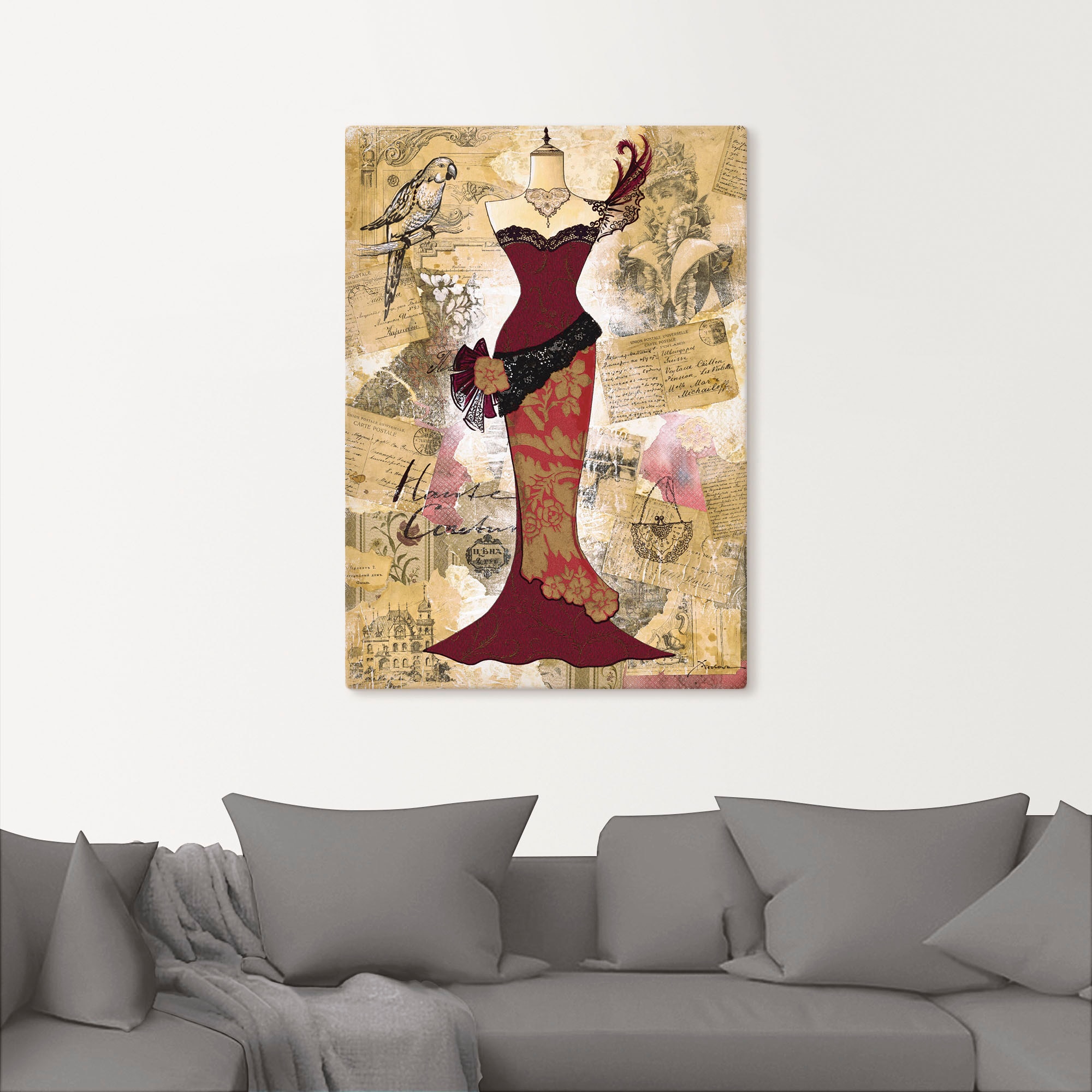 Artland Wandbild »Antikes Kleid - Collage«, Mode, (1 St.), als Alubild, Outdoorbild, Leinwandbild, Poster in verschied. Grössen