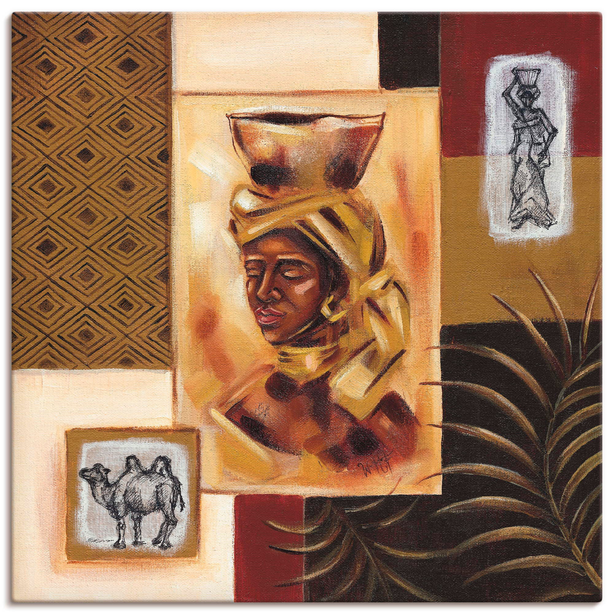 Image of Artland Wandbild »Aus Afrika II«, Frau, (1 St.), in vielen Grössen & Produktarten -Leinwandbild, Poster, Wandaufkleber / Wandtattoo auch für Badezimmer geeignet bei Ackermann Versand Schweiz