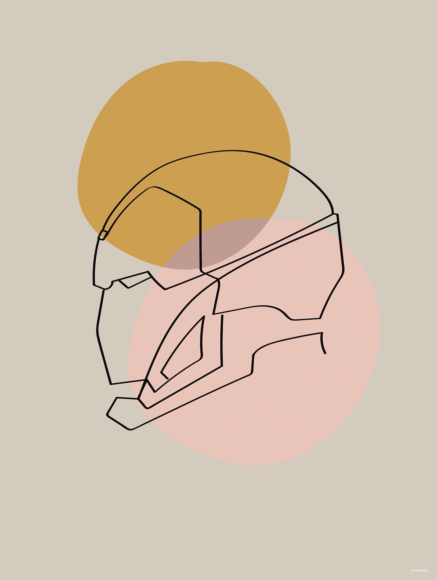 Image of Komar Bild "Soulful Sanctuary Iron Man Head" Natur 1 Stk. tlg. Wandbild zur Dekoration im Kinderzimmer - ohne Rahmen