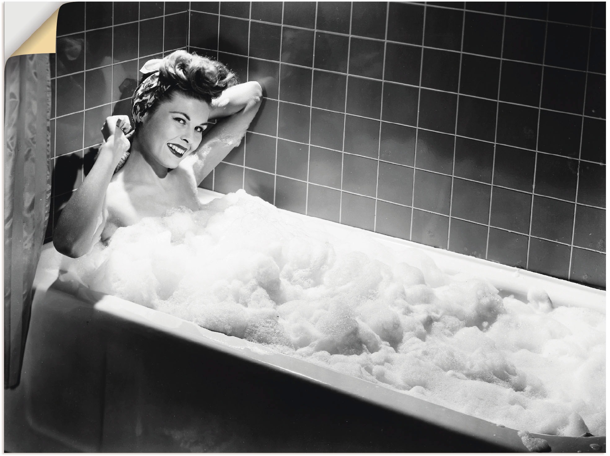 Image of Artland Wandbild »Frau im Schaumbad, 1940«, Film, (1 St.), in vielen Grössen & Produktarten -Leinwandbild, Poster, Wandaufkleber / Wandtattoo auch für Badezimmer geeignet bei Ackermann Versand Schweiz