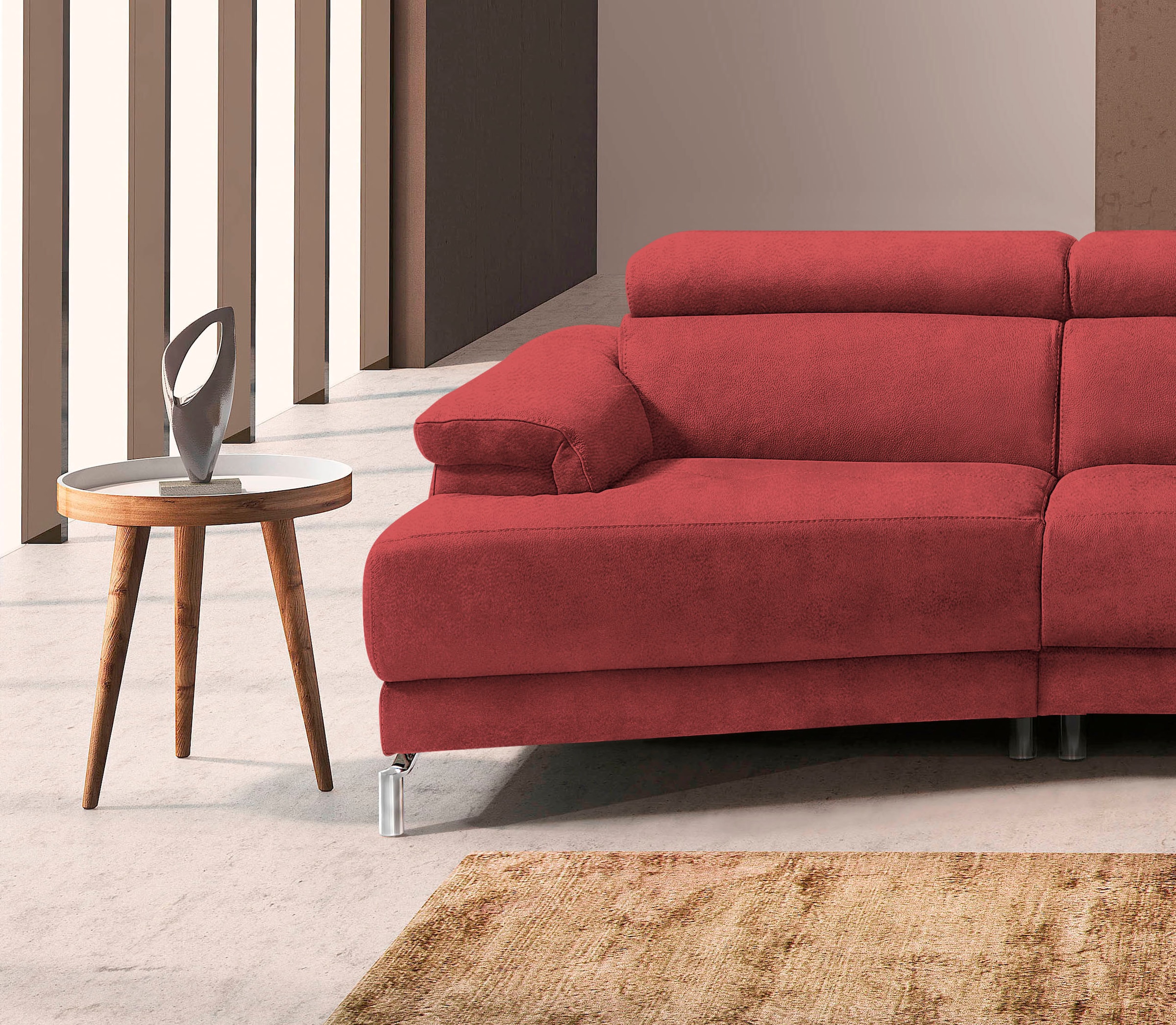 Egoitaliano Ecksofa »Soul, extravagantes Designsofa, Megasofa, super bequem, tolle Details«, mit Trapez-Abschlusselement, inkl verstellbarer Kopfteile
