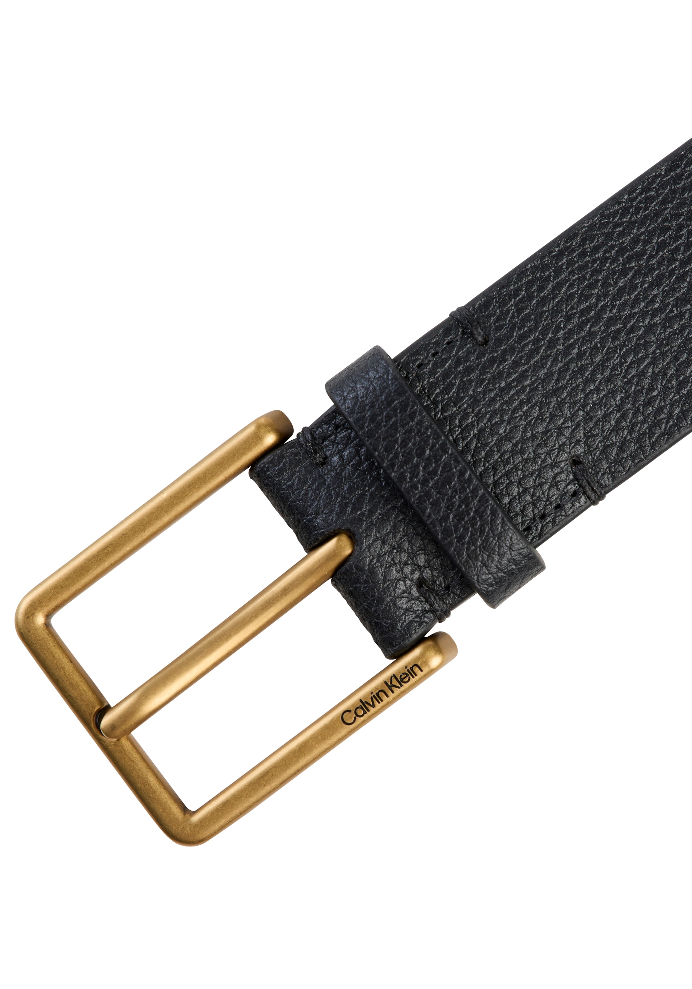 Calvin Klein Ledergürtel »WARMTH BUCKLE GOLD PEBBLE 35MM« Regular fit und grössenverstellbar