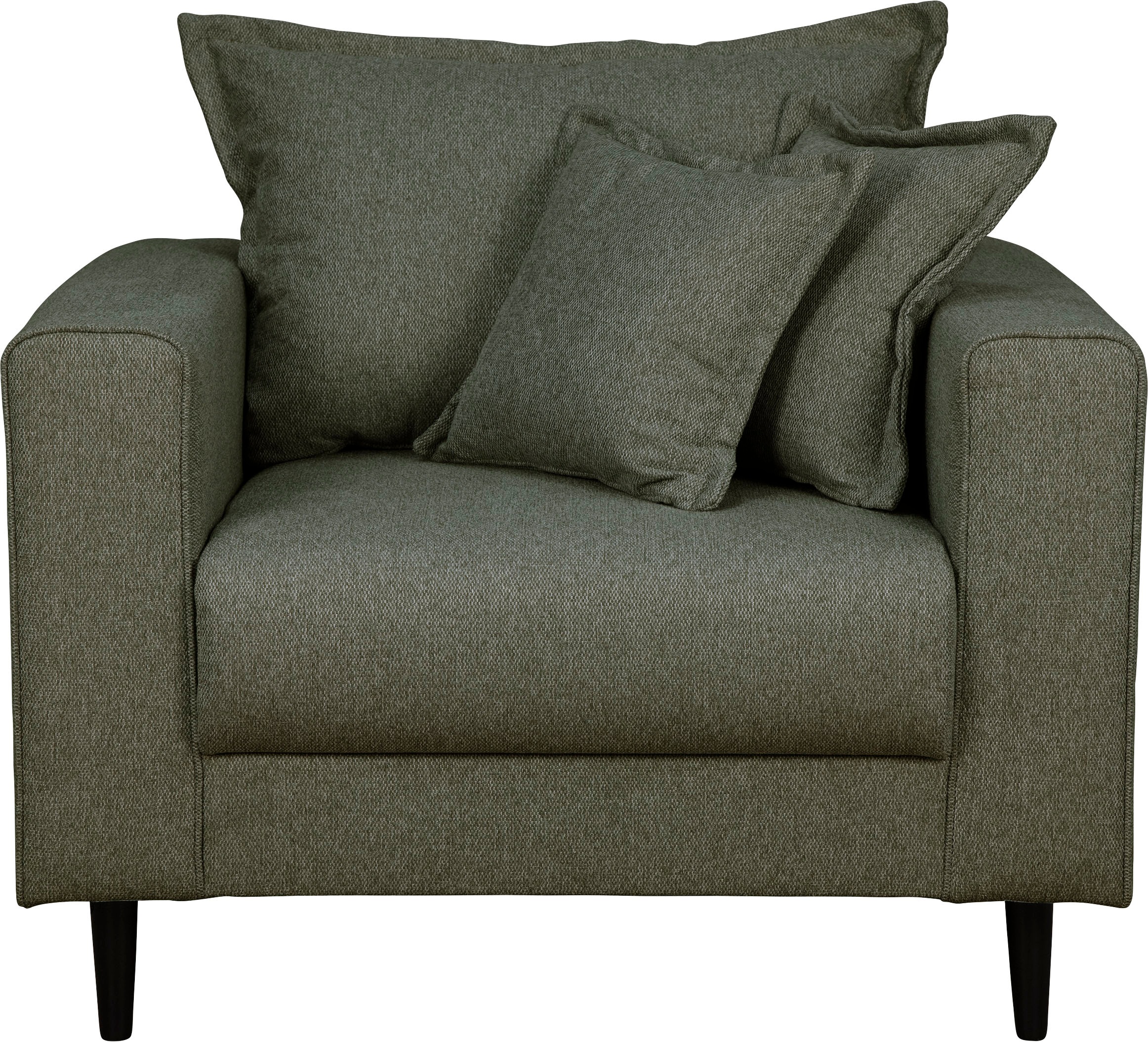 Home affaire Sessel »VEYRAS Loungesessel, Masse B/T/H: 95/84/76 cm«, mit Wellenunterfederung, incl. Kissen