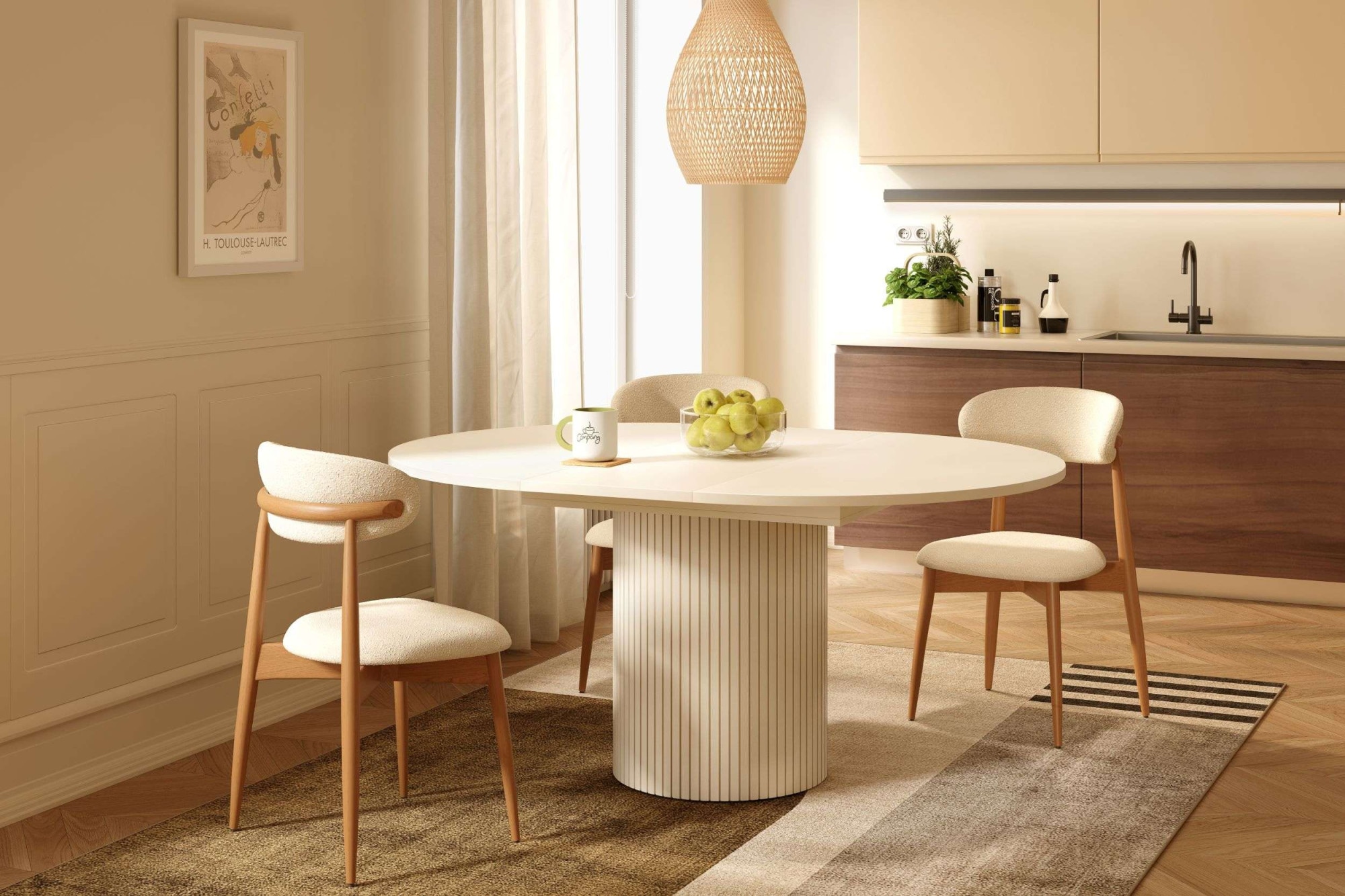 Woodman Table de salle à manger »Toscana« Breite 120 cm, melaminbeschichtet, mit Verlängerungsplatten, FSC®