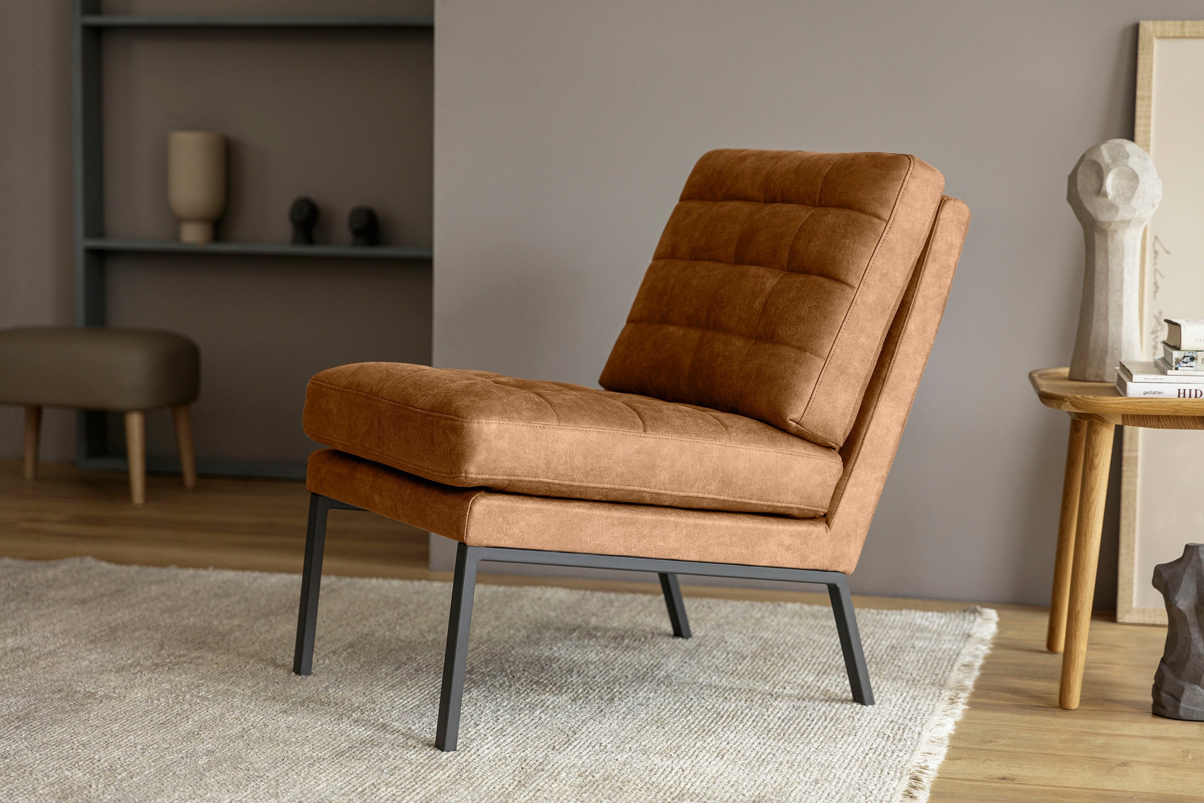 Image of LOVI Sessel »Chilli«, Fussgestell schwarz, leichte, schwebende Optik in klaren Formen mit weichen gesteppten Kissen bei Ackermann Versand Schweiz