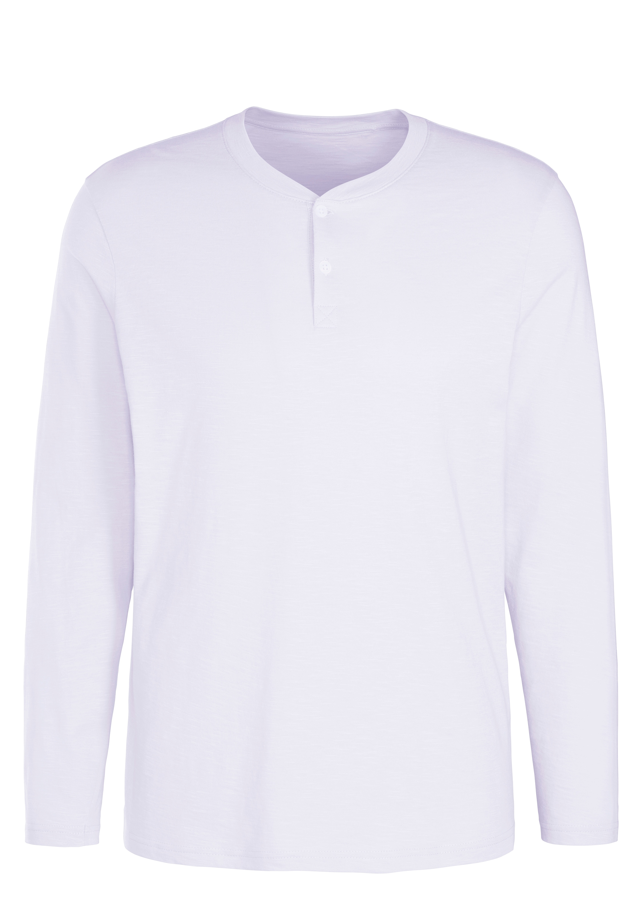 H.I.S Langarmshirt »- Henleyshirt langarm« Langarm, Shirt mit Knopfleiste aus strukturierter Baumwoll-Qualität