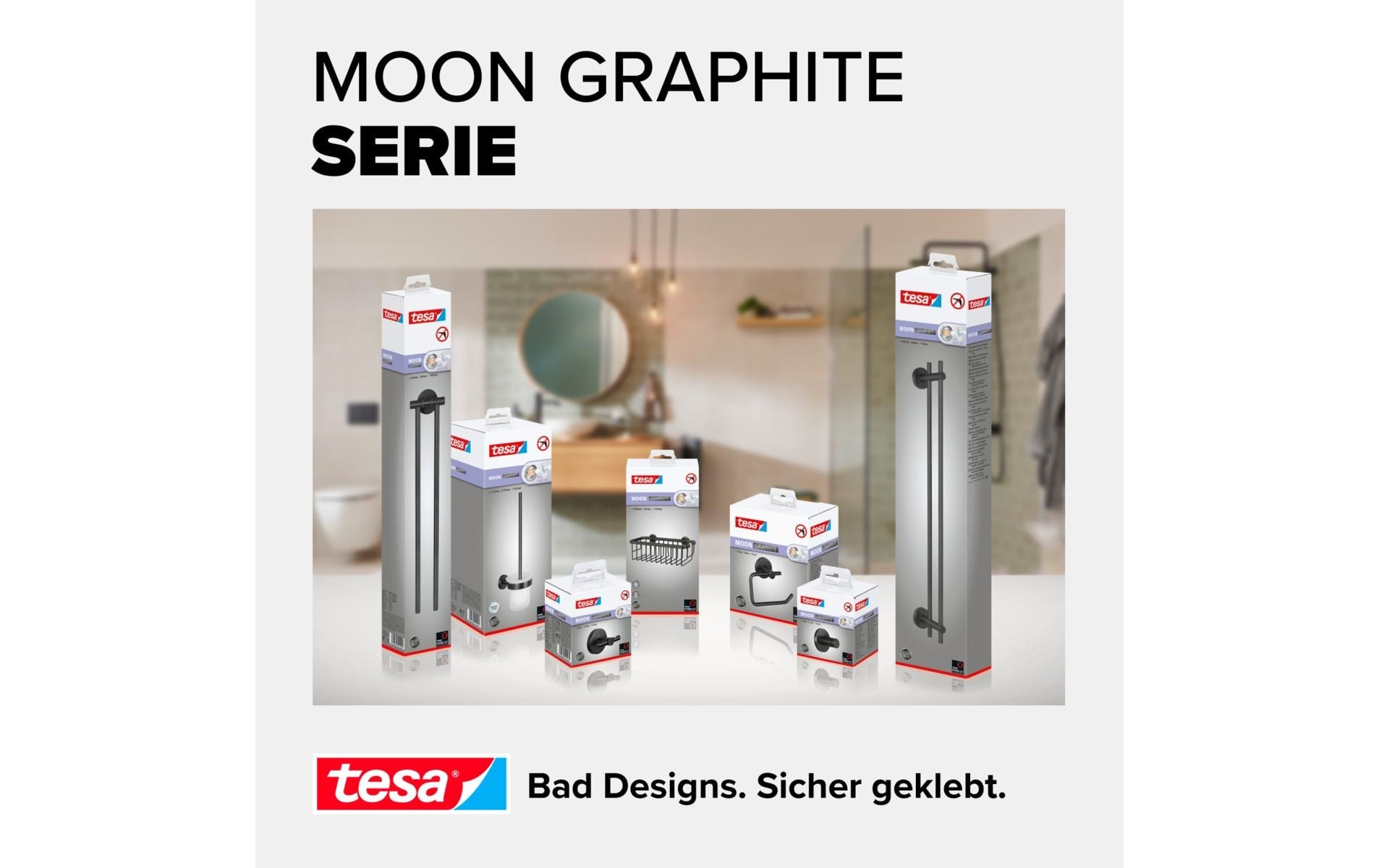 tesa Crochet pour serviette »MOON Graphite«