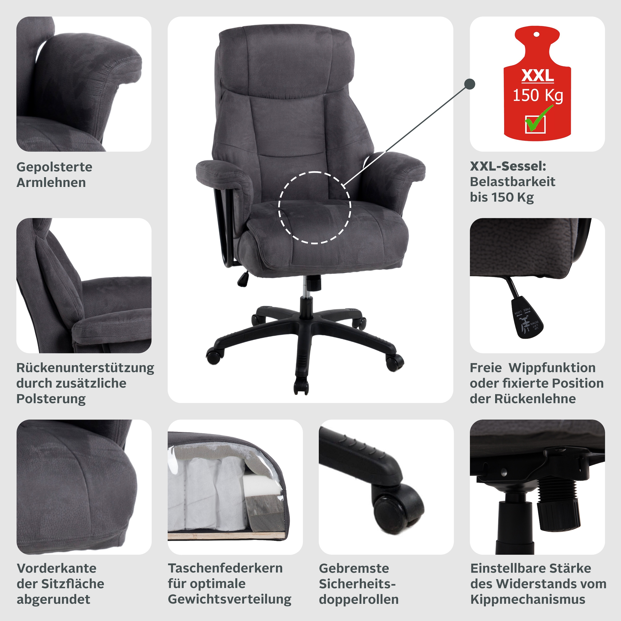 Duo Collection Chefsessel »Mauro XXL« () Belastbarkeit bis zu 150 kg