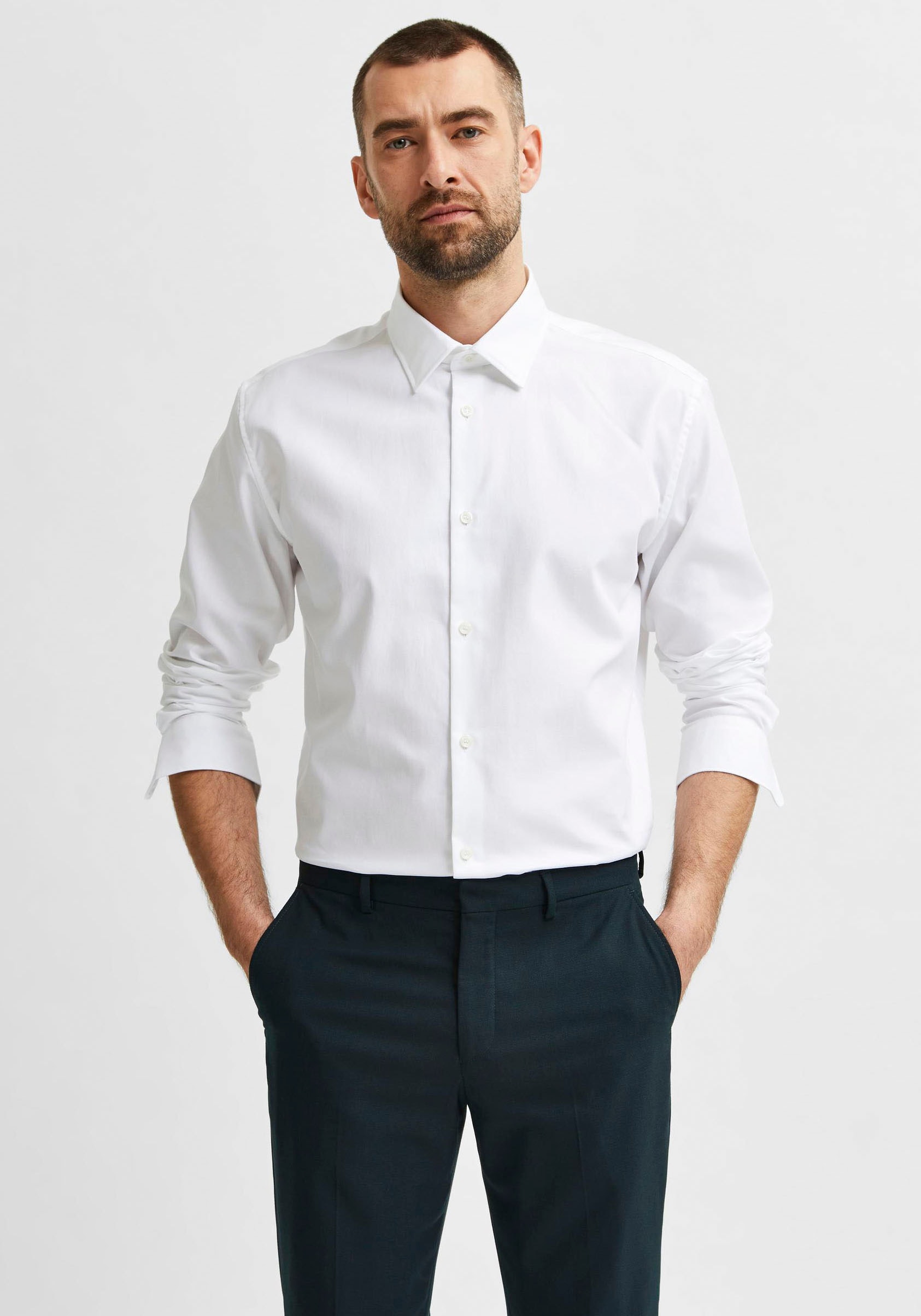 Image of SELECTED Langarmhemd "SLHREGETHAN SHIRT LS CLASSIC NOOS"