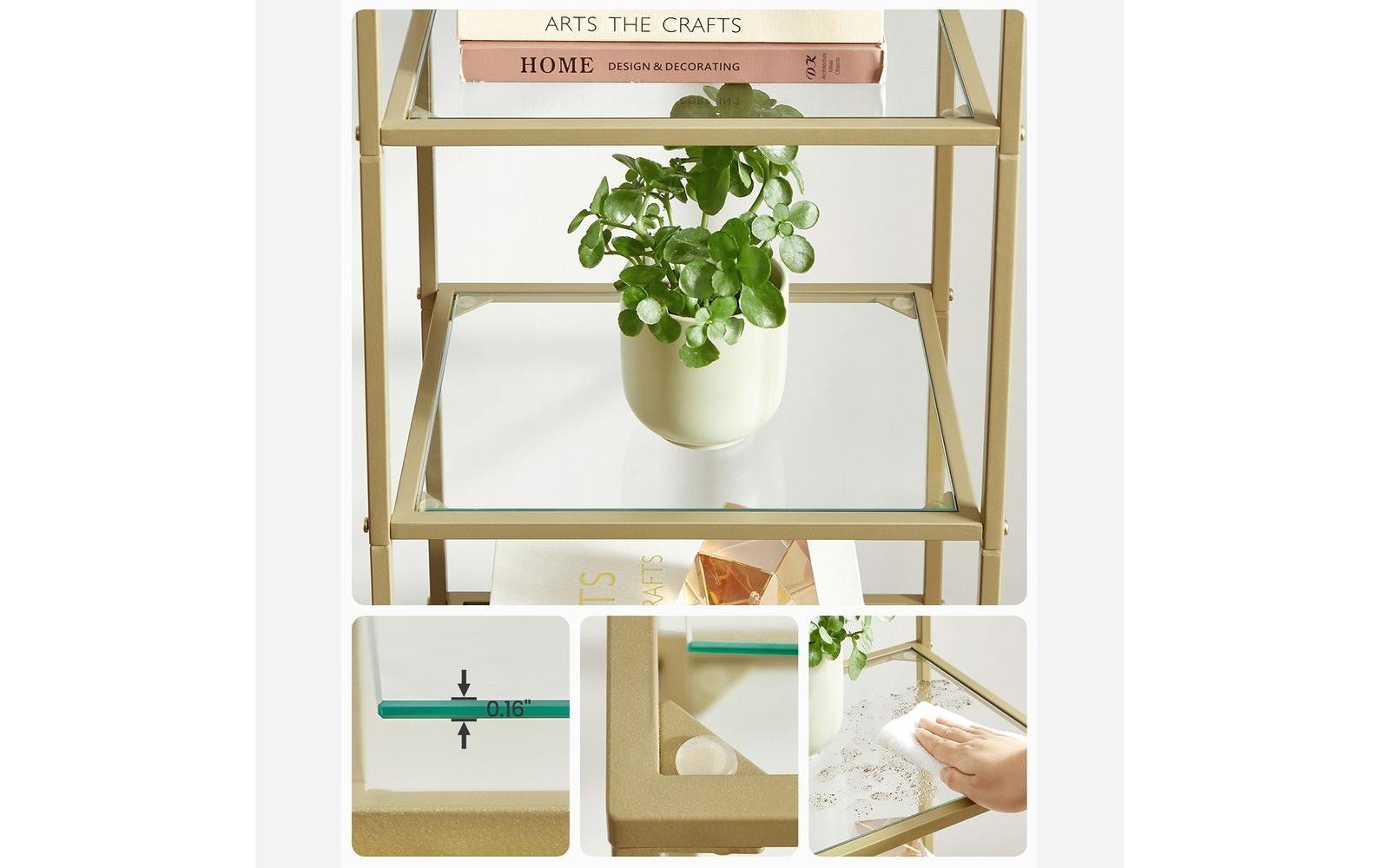 VASAGLE Regal »30 cm x 124.5 cm, Goldfarben«